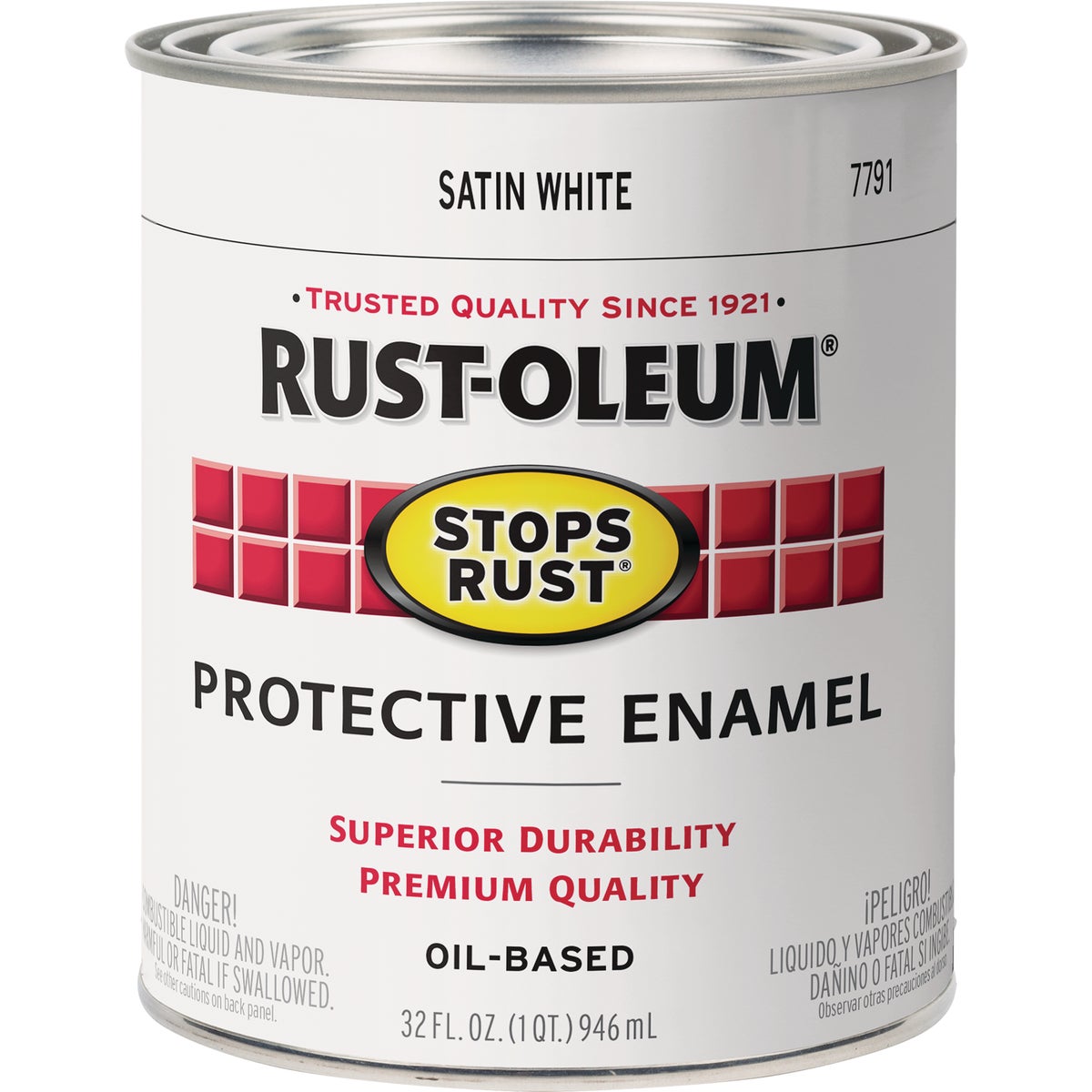 Rust-Oleum Stops Rust Oil Based Satin Protective Rust Control Enamel, White, 1 Qt. Image 7