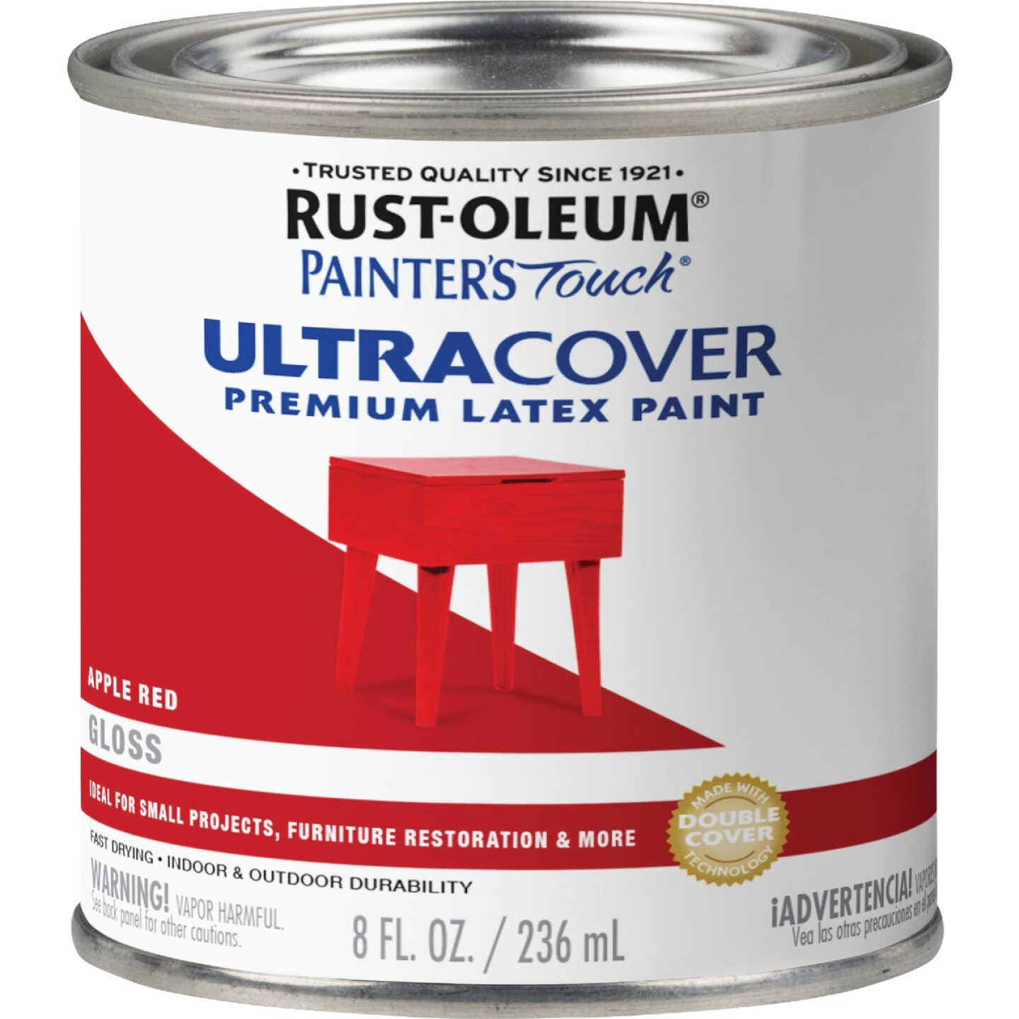 Rust-Oleum Painter's Touch 2X Ultra Cover Premium Latex Paint, Gloss Apple Red, 1/2 Pt. Image 7