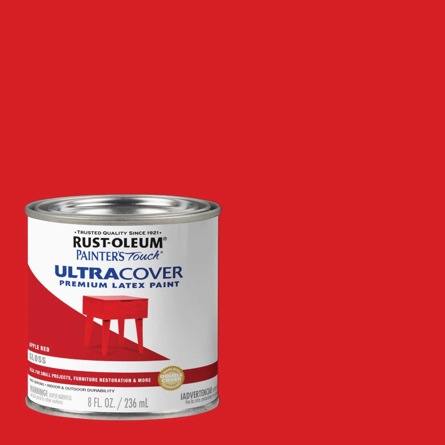 Rust-Oleum Painter's Touch 2X Ultra Cover Premium Latex Paint, Gloss Apple Red, 1/2 Pt. Image 1