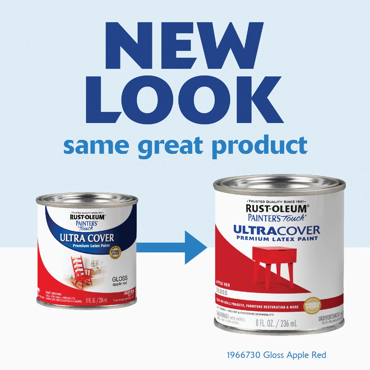 Rust-Oleum Painter's Touch 2X Ultra Cover Premium Latex Paint, Gloss Apple Red, 1/2 Pt. Image 2