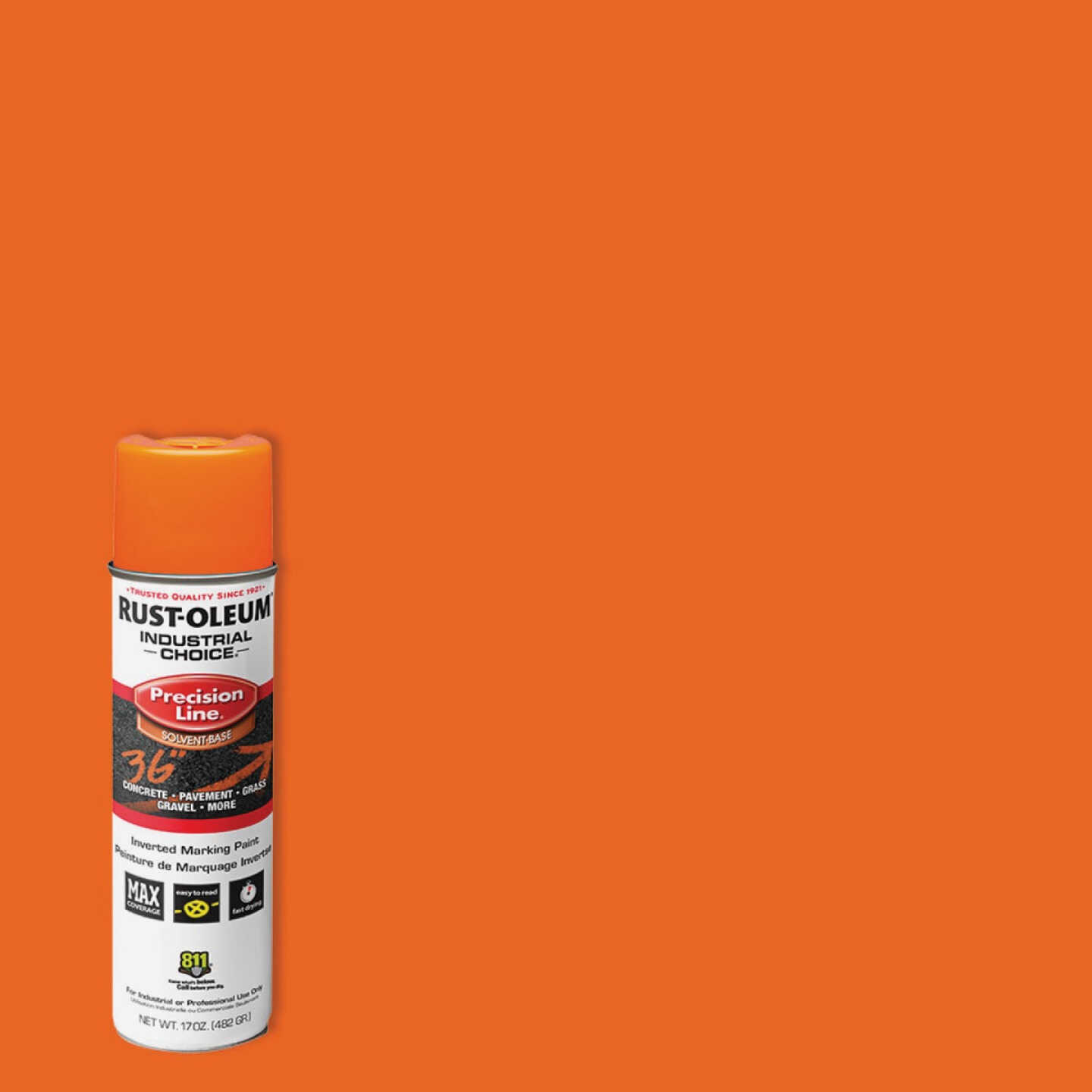 Rust-Oleum Industrial Choice APWA Orange 17 Oz. Inverted Marking Spray Paint Image 1