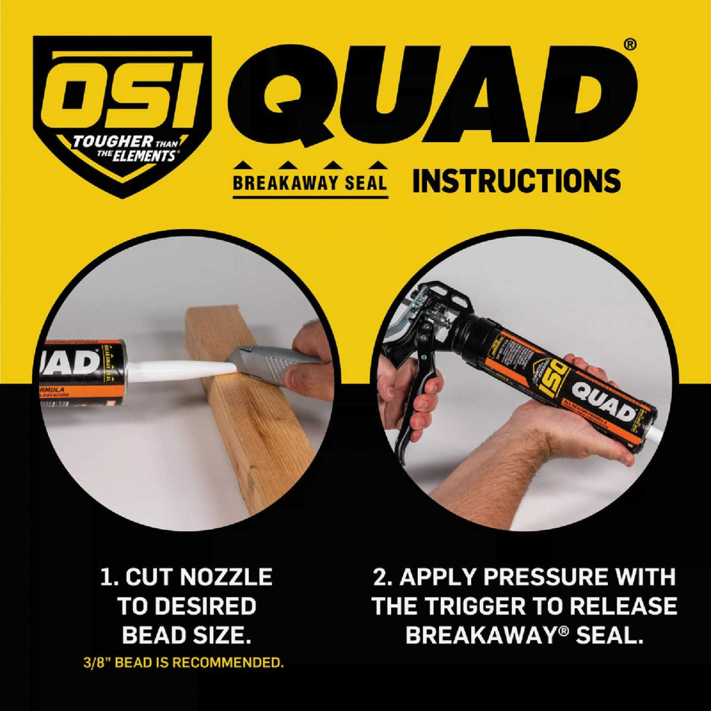 OSI QUAD 10 Oz. Window, Door & Siding Polymer Sealant, Almond Image 3