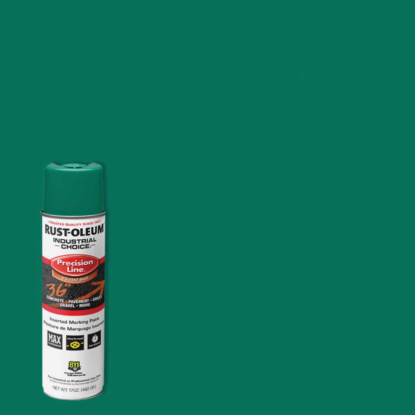 Rust-Oleum Industrial Choice Safety Green 17 Oz. Inverted Marking Spray Paint Image 1