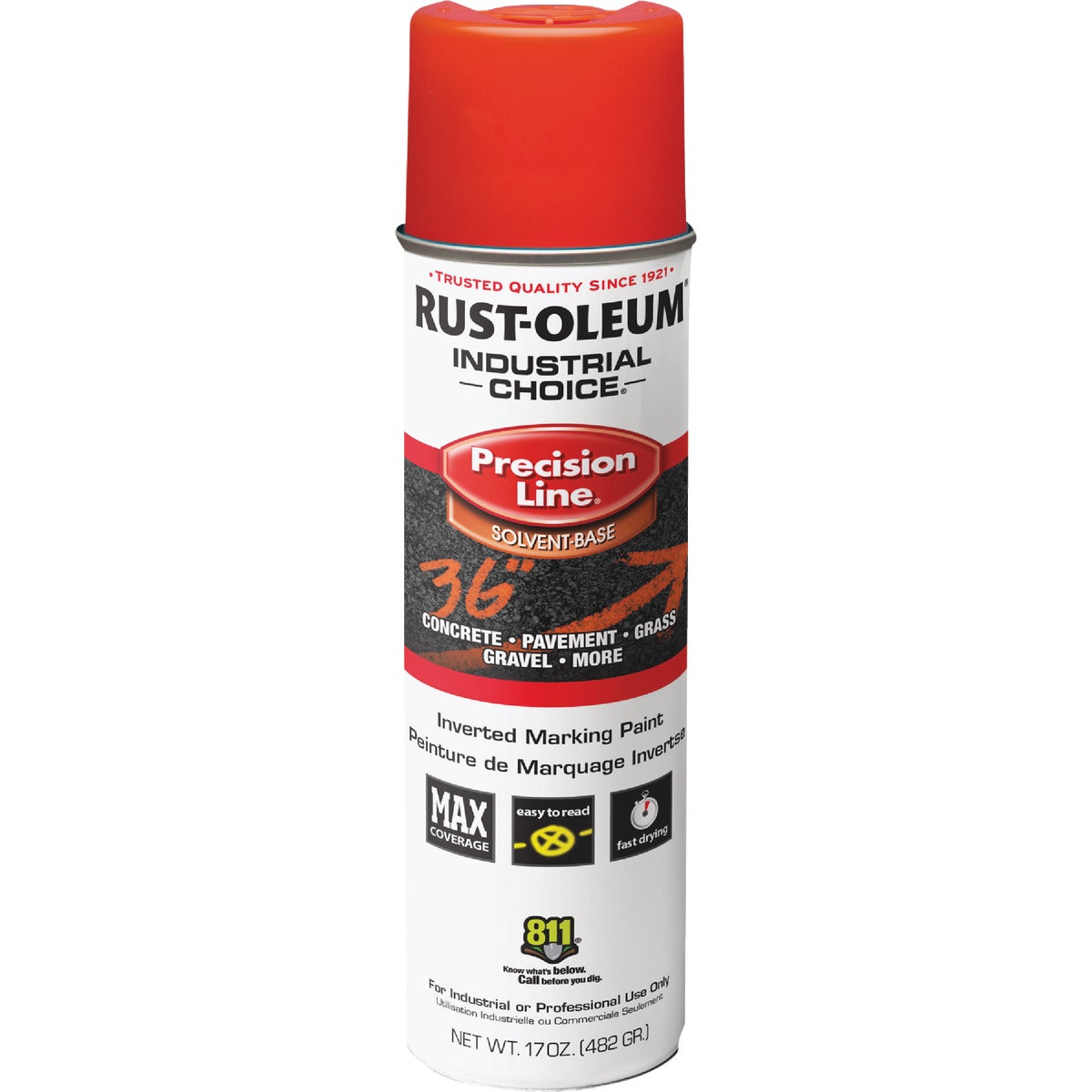 Rust-Oleum Industrial Choice Fluorescent Red 17 Oz. Inverted Marking Spray Paint Image 2