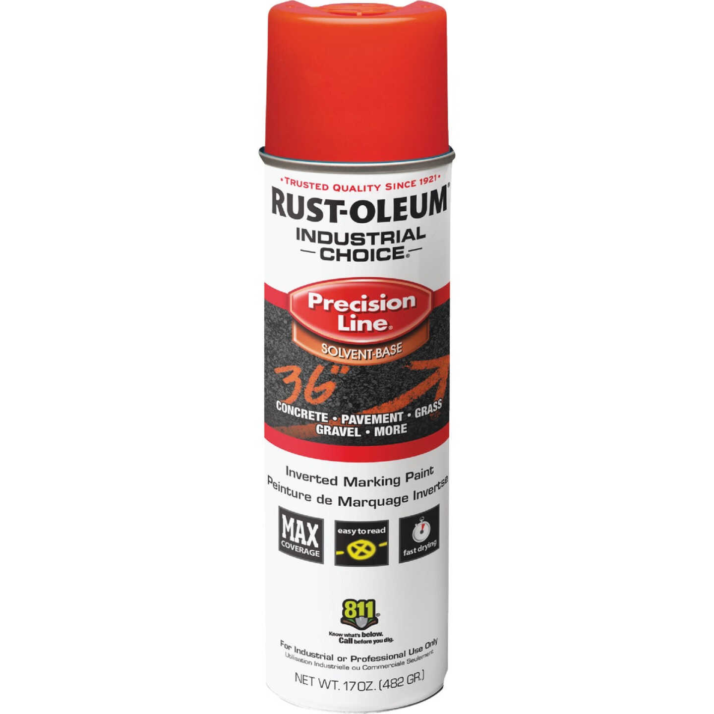Rust-Oleum Industrial Choice Fluorescent Red 17 Oz. Inverted Marking Spray Paint Image 2