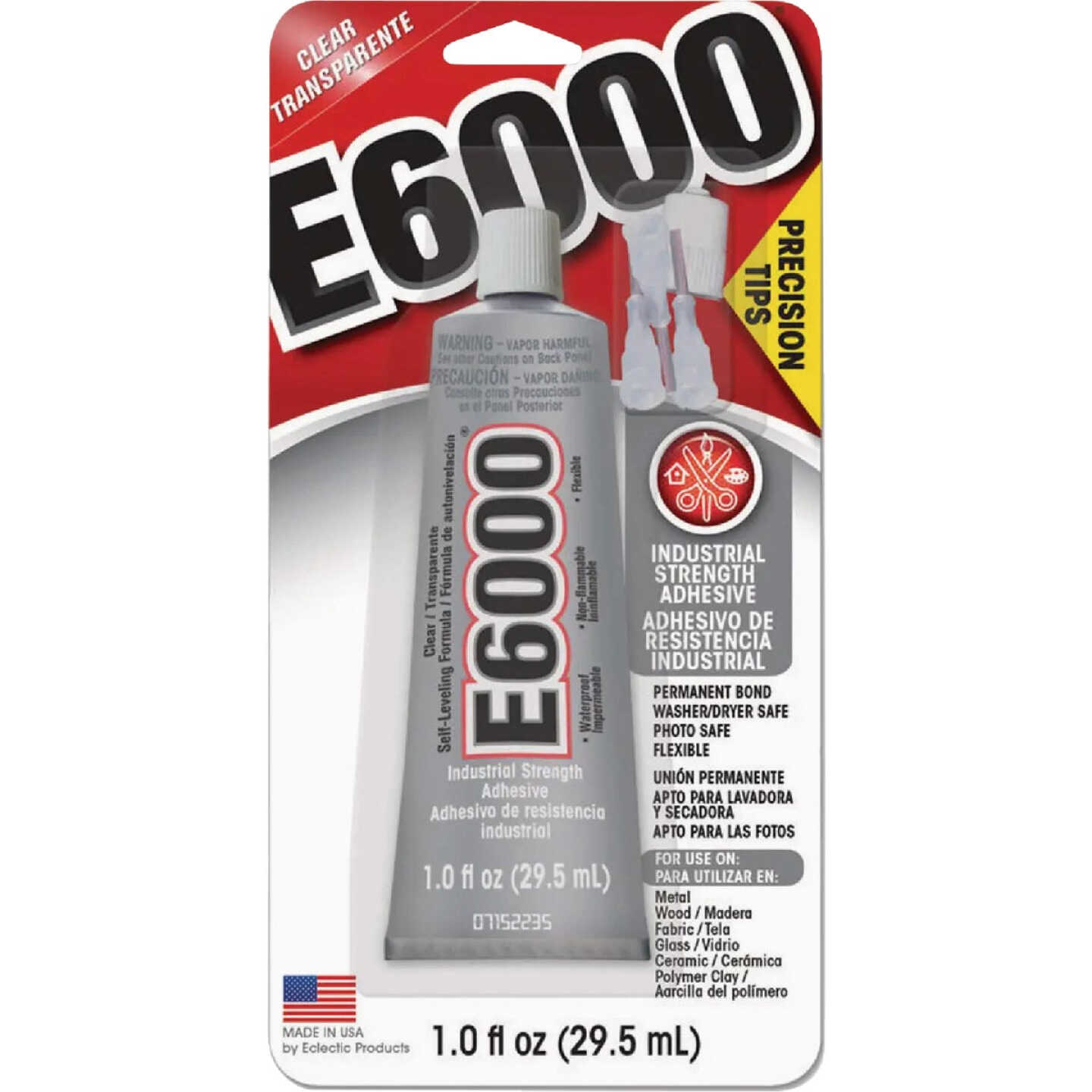 E6000 1 Oz. Industrial Strength Clear Adhesive with 4 Applicator Tips Image 1