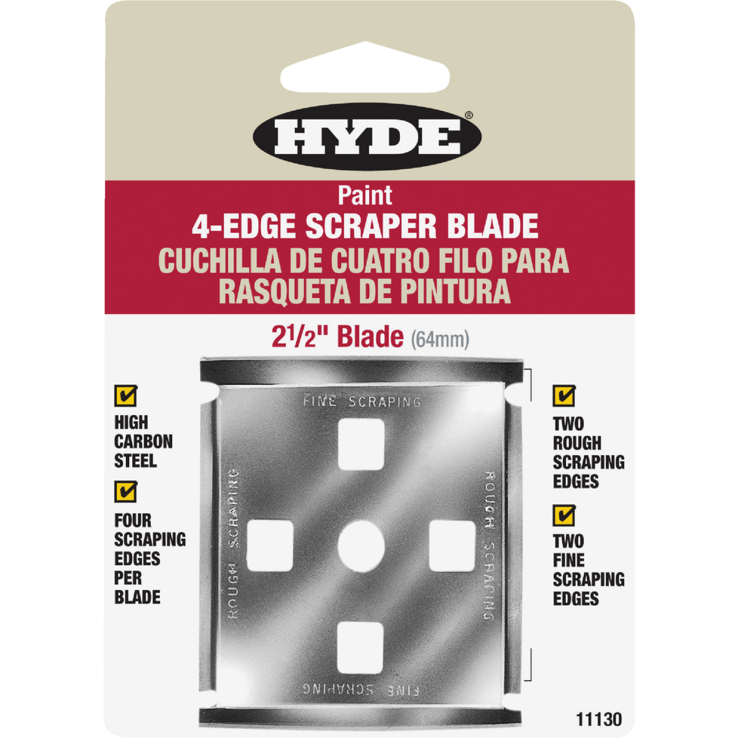 Hyde 2-1/2 In. 4-Edge Replacement Scraper Blade Image 1
