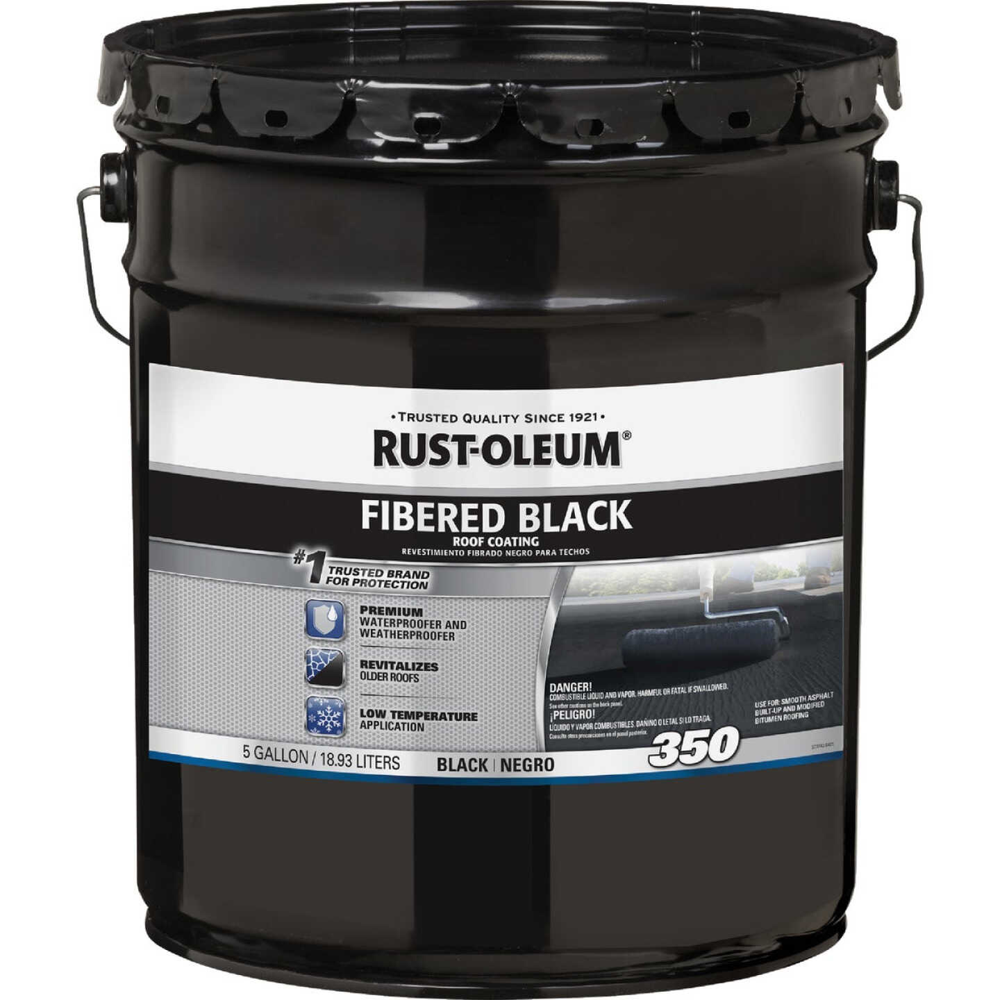 Rust-Oleum 350 5 Gal. Fibered Black Roof Coating Image 1