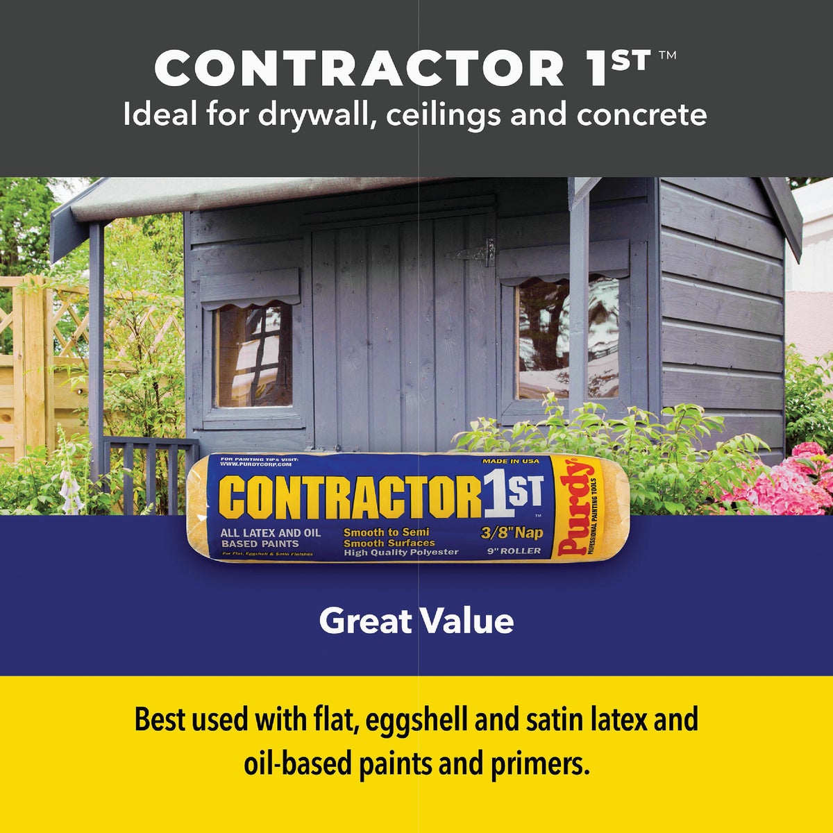 Purdy Contractor 1st 18 In. x 3/8 In. Knit Fabric Roller Cover Image 2