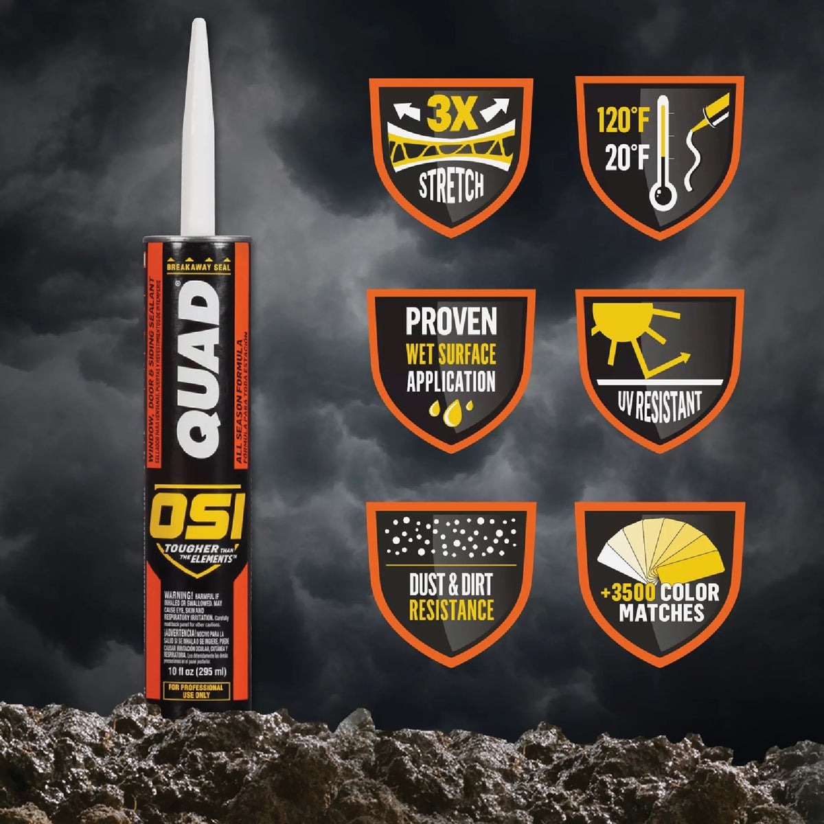 OSI QUAD 10 Oz. Window, Door & Siding Polymer Sealant, Clear Image 5