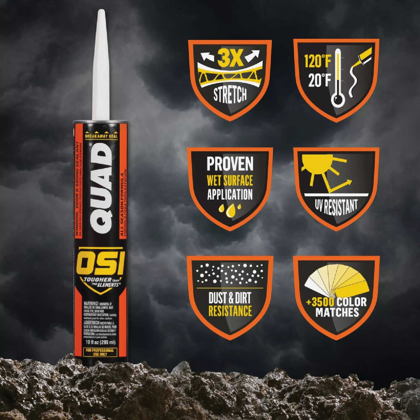 OSI QUAD 10 Oz. Window, Door & Siding Polymer Sealant, Clear Image 5