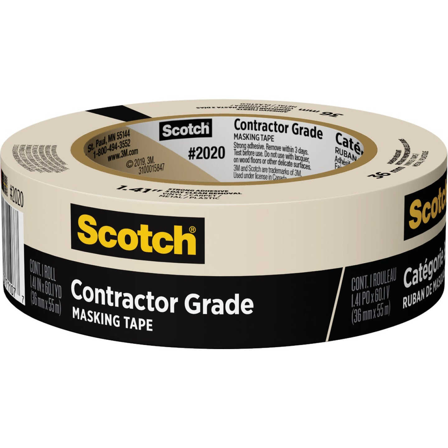Scotch 1.41 In. x 60.1 Yd. Contractor Grade Masking Tape Image 1