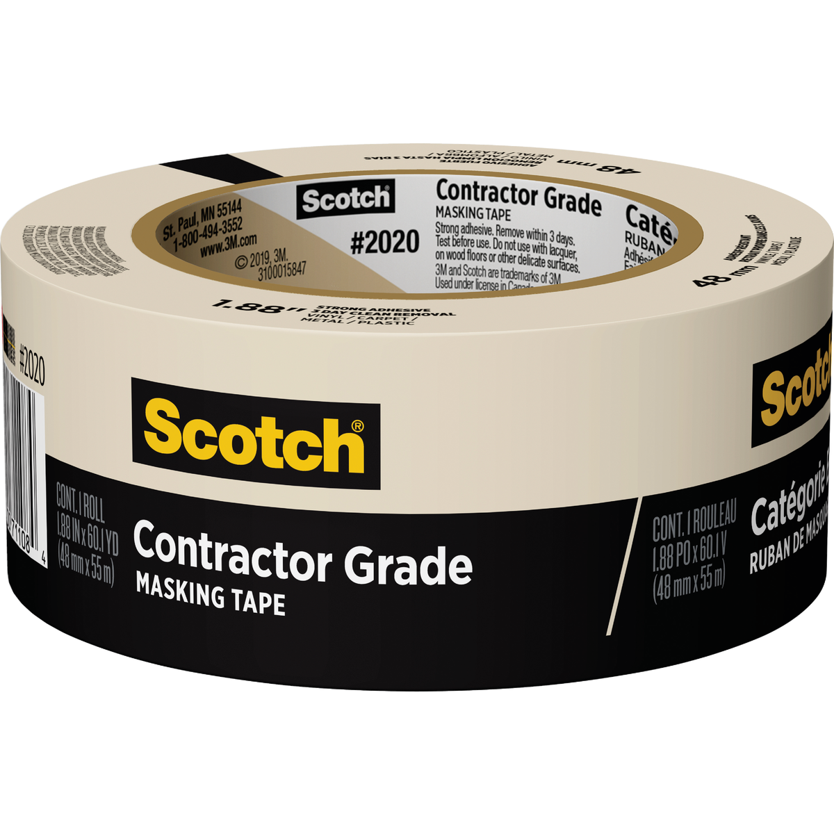 Scotch 1.88 In. x 60.1 Yd. Contractor Grade Masking Tape Image 1