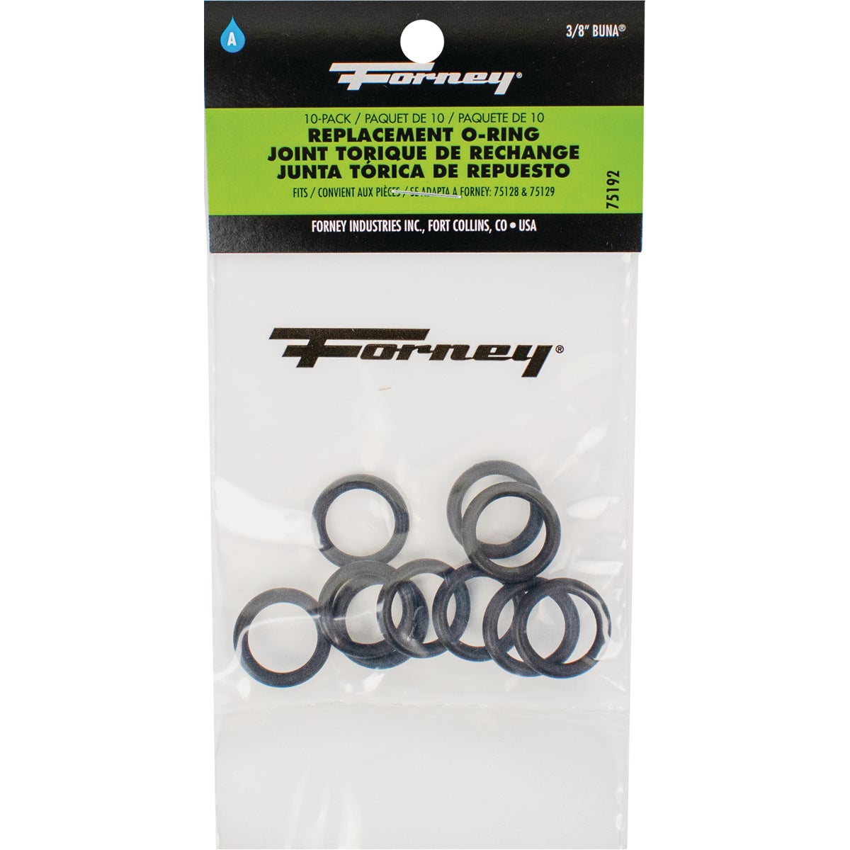 Forney EPDM 3/8 In. x 9/16 In. Pressure Washer O-Ring (10-Pack)