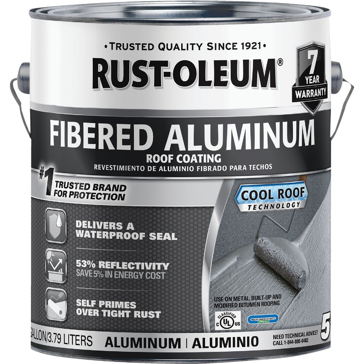 Rust-Oleum 510 1 Gal. 7-Year Fibered Aluminum Roof Coating Image 4