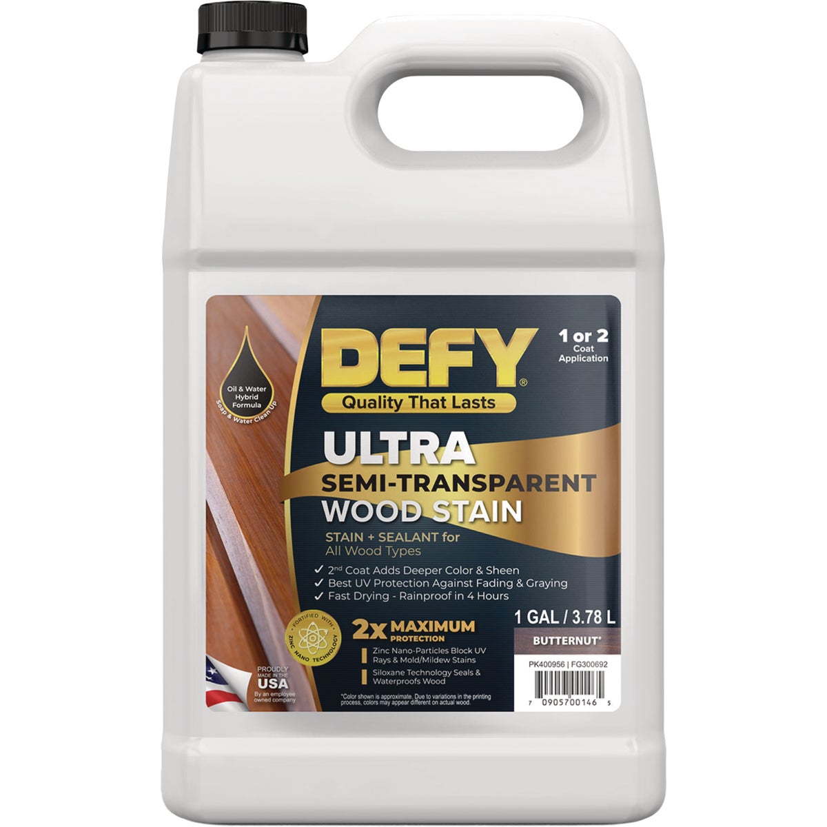 Defy Ultra-Semi-Transparent Wood Stain, Butternut, 1 Gal. Image 1