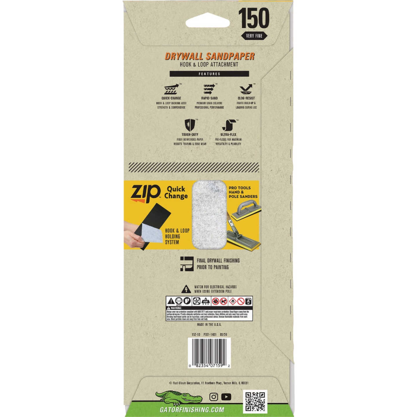 Gator Grit 150 Grit Drywall Hook & Loop Sandpaper (6-Pack) Image 1