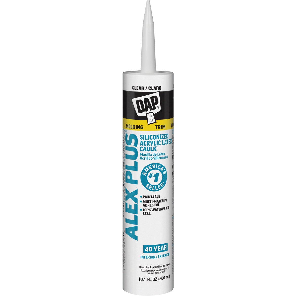 Dap Alex Plus 10.1 Oz. All Purpose Clear Siliconized Acrylic Latex Caulk