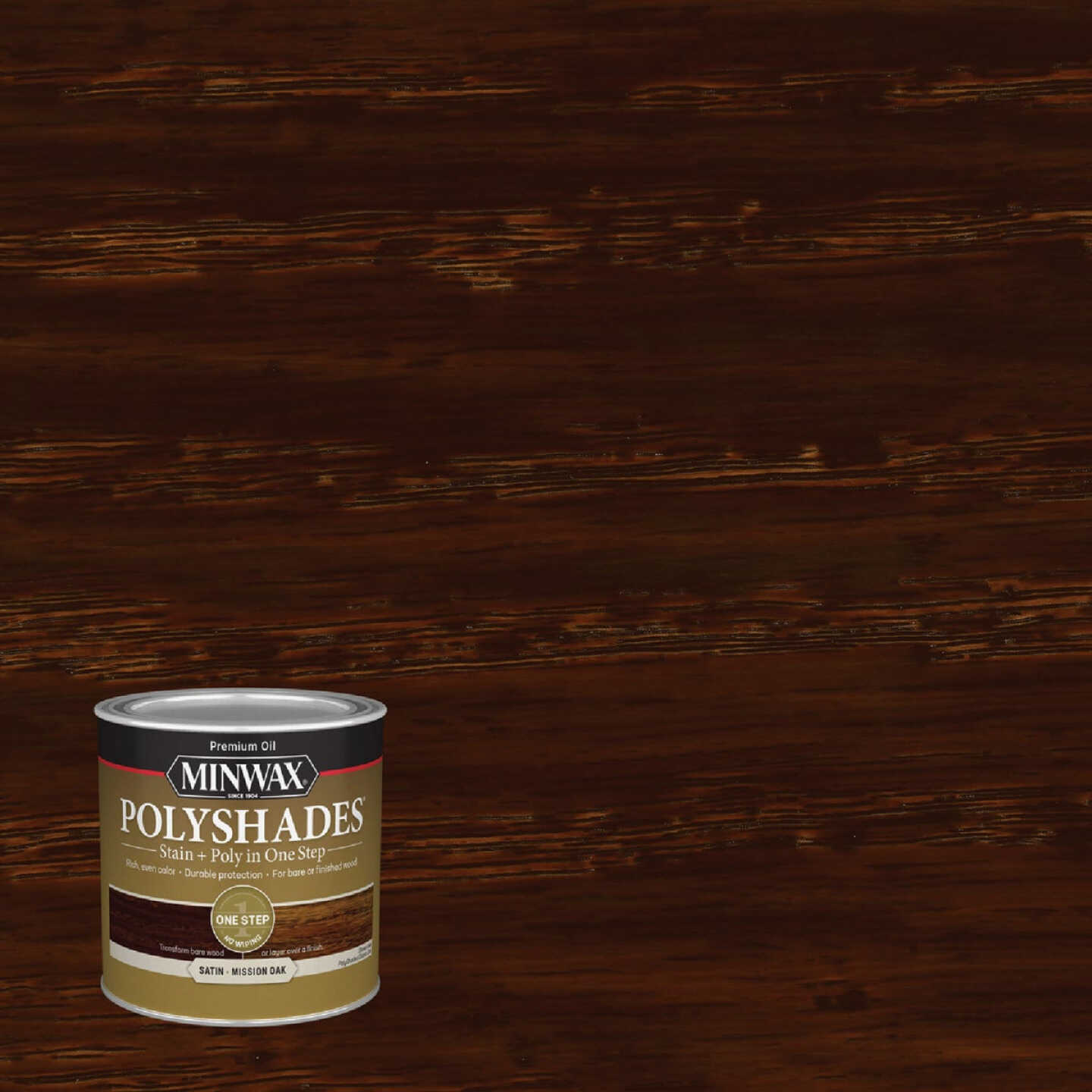 Minwax Polyshades 1/2 Pt. Satin Stain & Finish Polyurethane In 1-Step, Mission Oak Image 1
