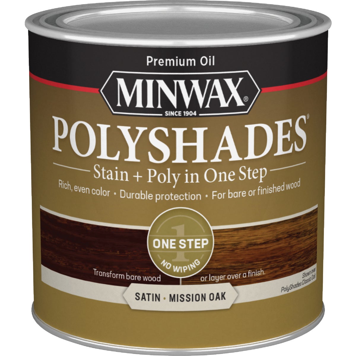 Minwax Polyshades 1/2 Pt. Satin Stain & Finish Polyurethane In 1-Step, Mission Oak Image 7