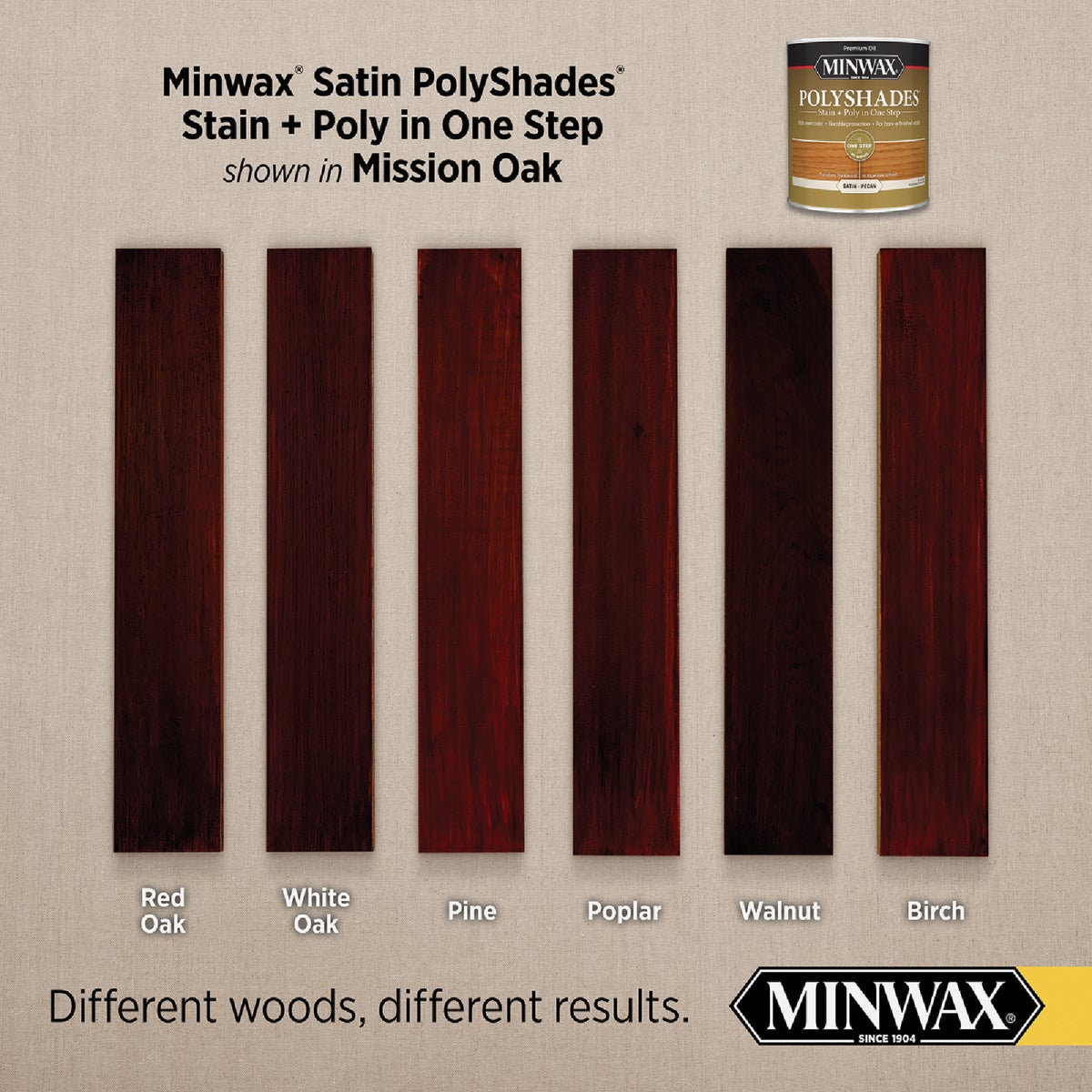 Minwax Polyshades 1/2 Pt. Satin Stain & Finish Polyurethane In 1-Step, Mission Oak Image 3