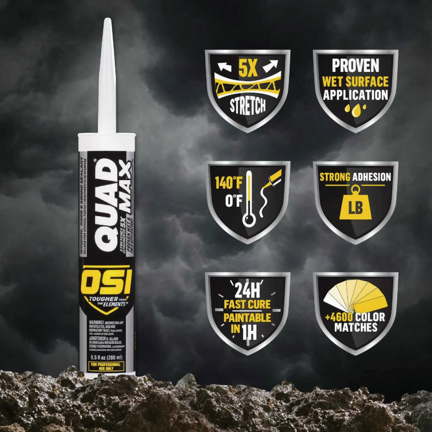 OSI Quad Max 9-1/2 Oz. Window, Door and Siding Polymer Sealant, Gray 567 Image 2