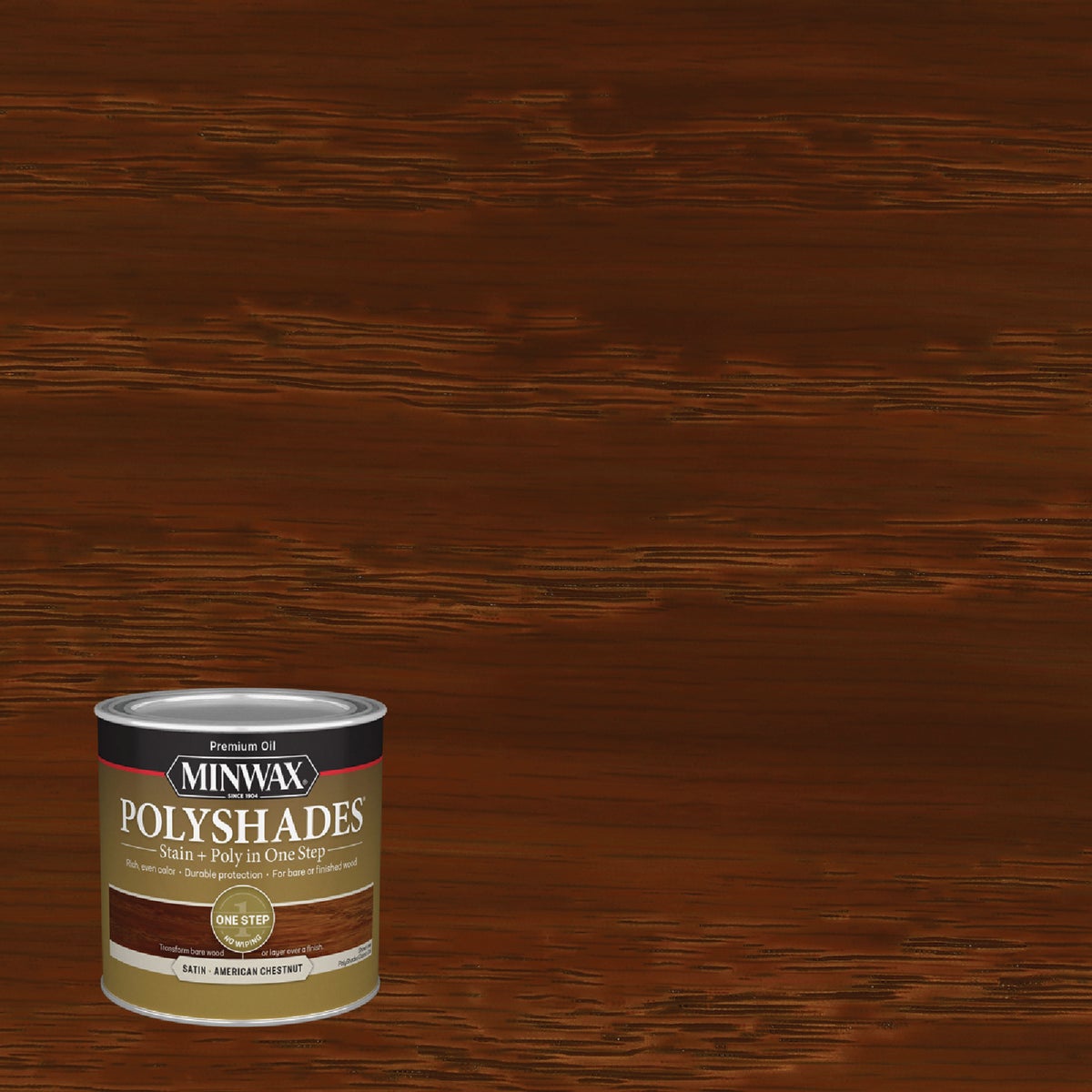 Minwax Polyshades 1/2 Pt. Satin Stain & Finish Polyurethane In 1-Step, American Chestnut Image 1