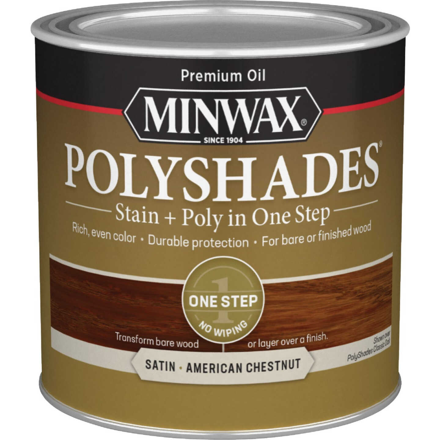Minwax Polyshades 1/2 Pt. Satin Stain & Finish Polyurethane In 1-Step, American Chestnut Image 7