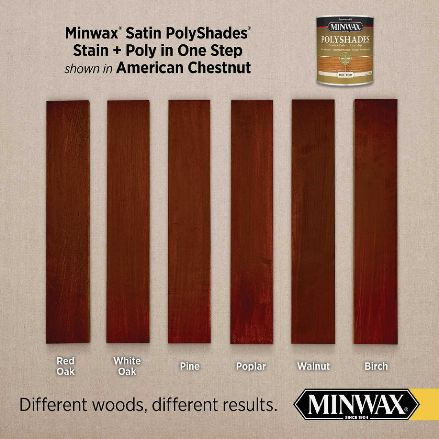 Minwax Polyshades 1 Qt. Satin Stain & Finish Polyurethane In 1-Step, American Chestnut Image 3