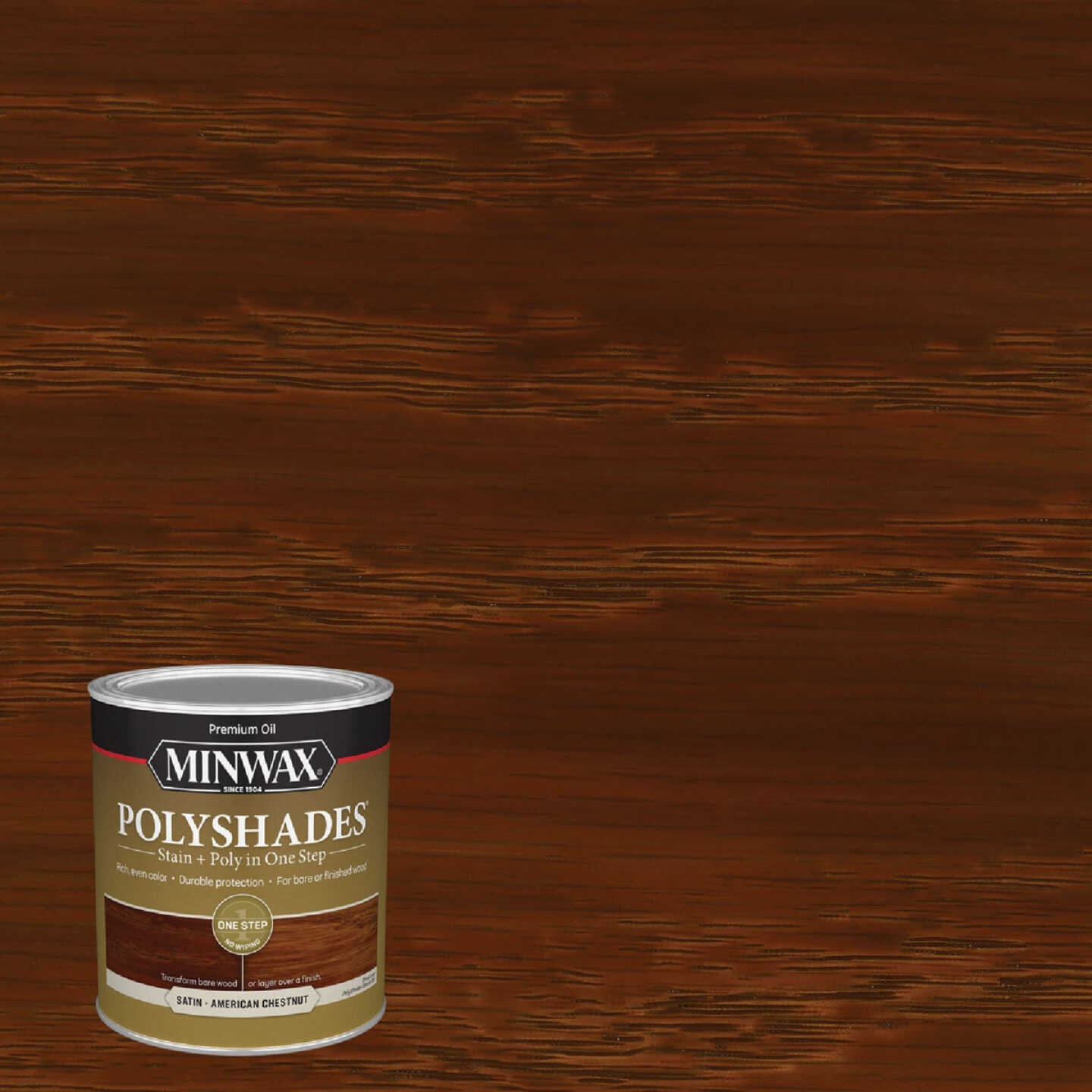 Minwax Polyshades 1 Qt. Satin Stain & Finish Polyurethane In 1-Step, American Chestnut Image 1