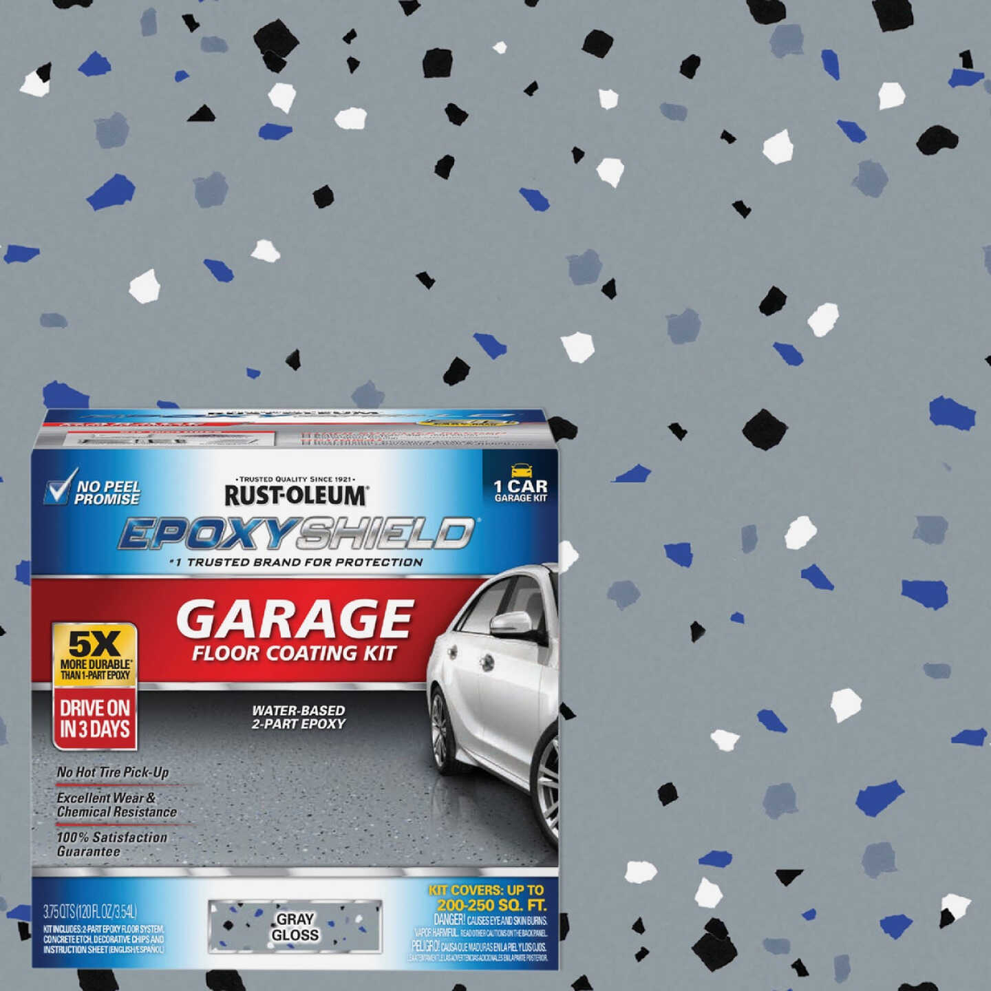Rust-Oleum EPOXYSHIELD Gloss Garage Floor Coating Kit, Gray, 120 Oz. Image 1