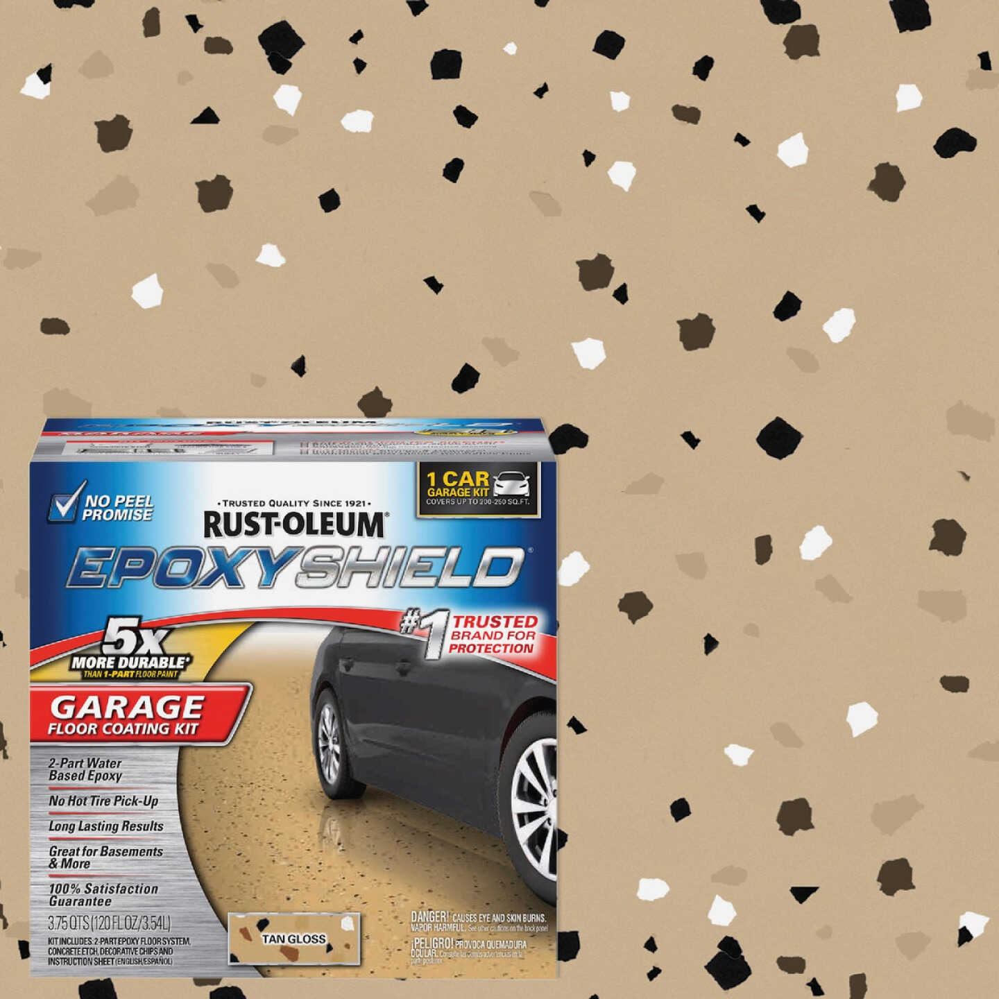 Rust-Oleum EPOXYSHIELD Gloss Garage Floor Coating Kit, Tan, 120 Oz. Image 1