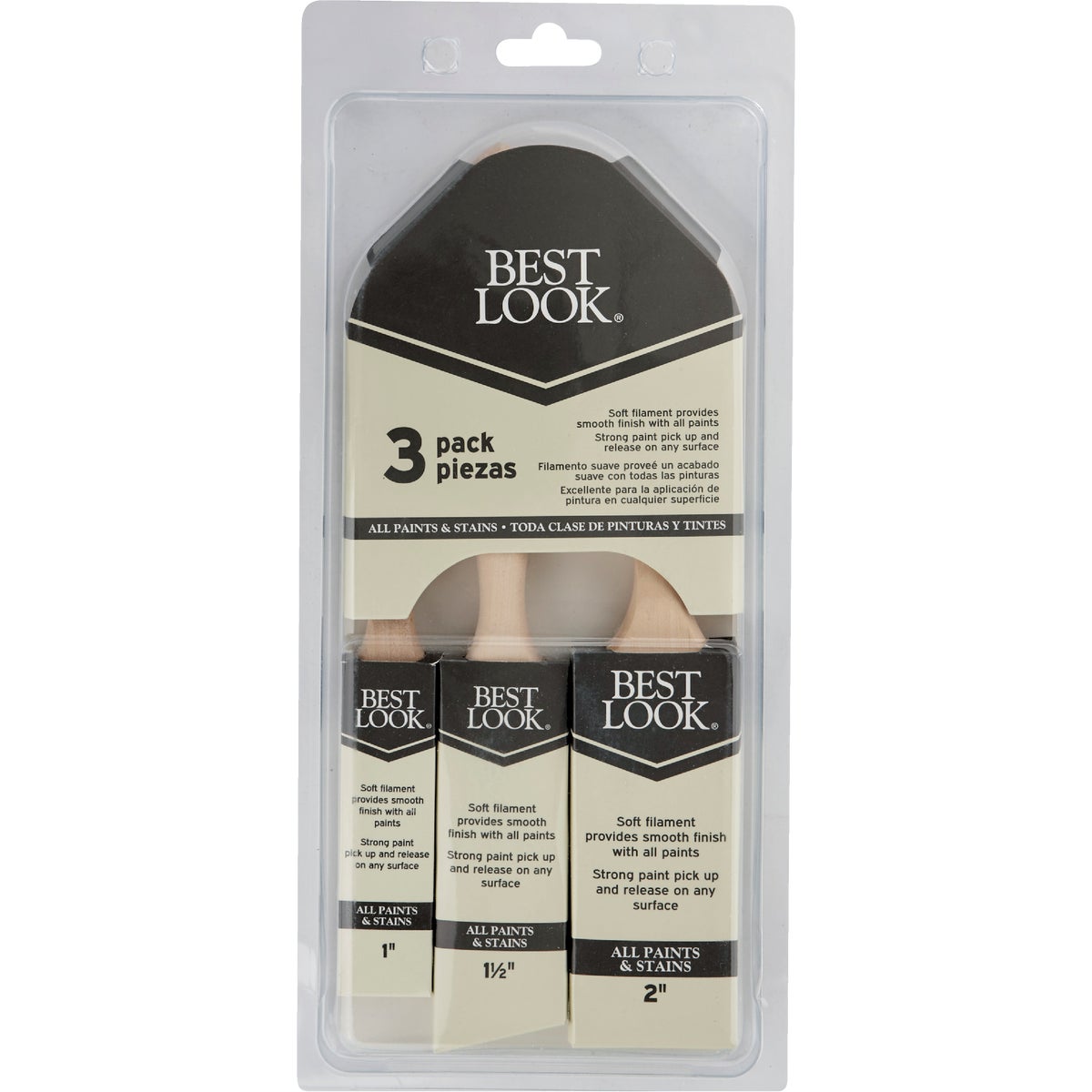 Best Look Polyester Paint Brush Set (3-Piece) Image 2