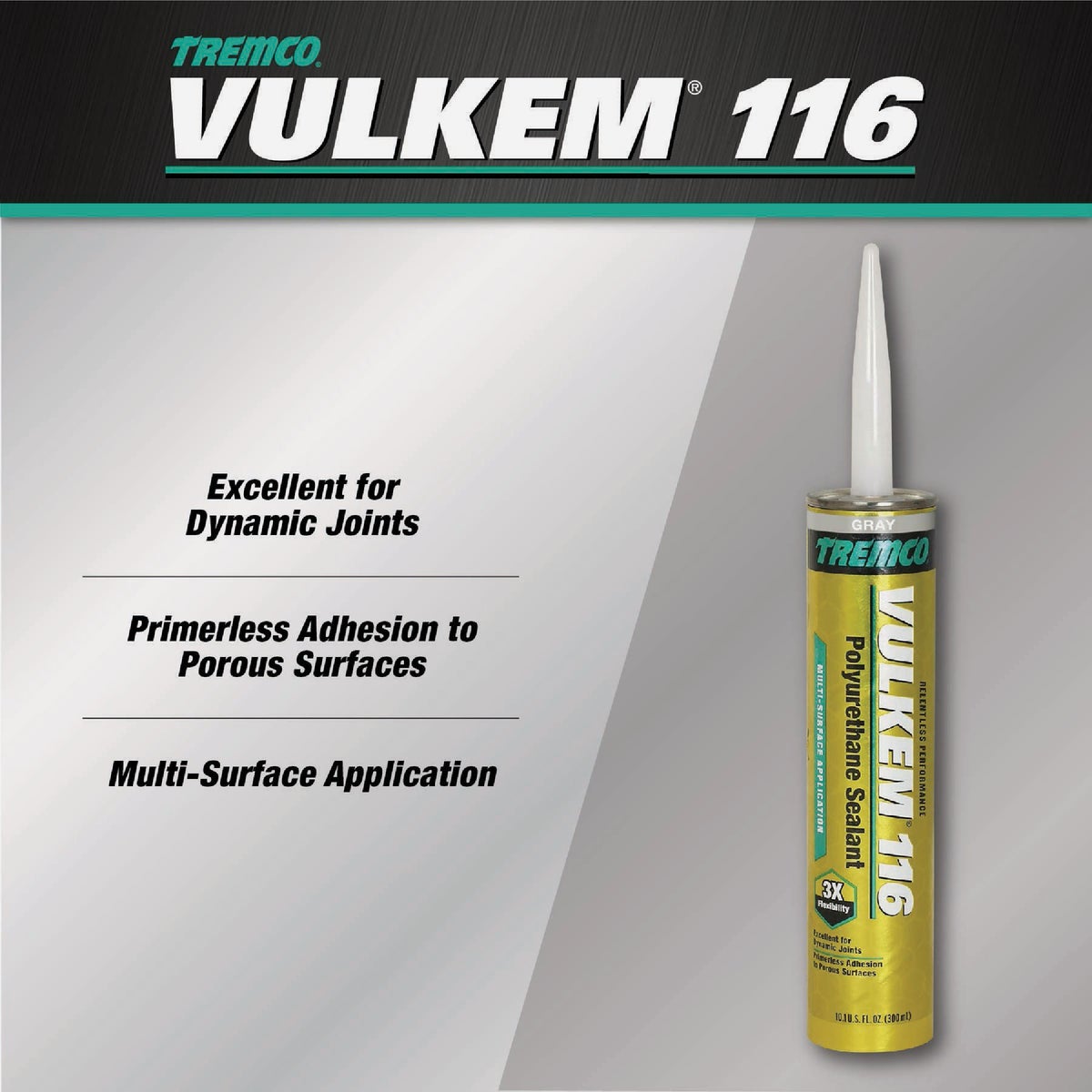 Tremco Vulkem 116 10.1 Oz. Gray Polyurethane Sealant Image 2