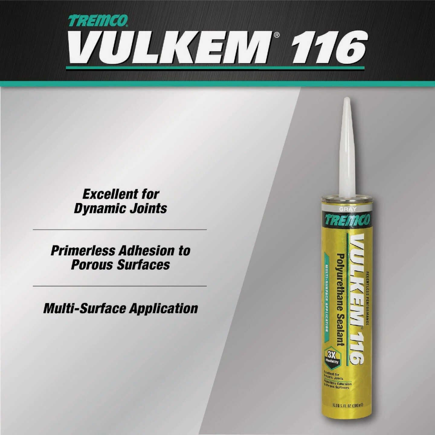 Tremco Vulkem 116 10.1 Oz. Gray Polyurethane Sealant Image 2