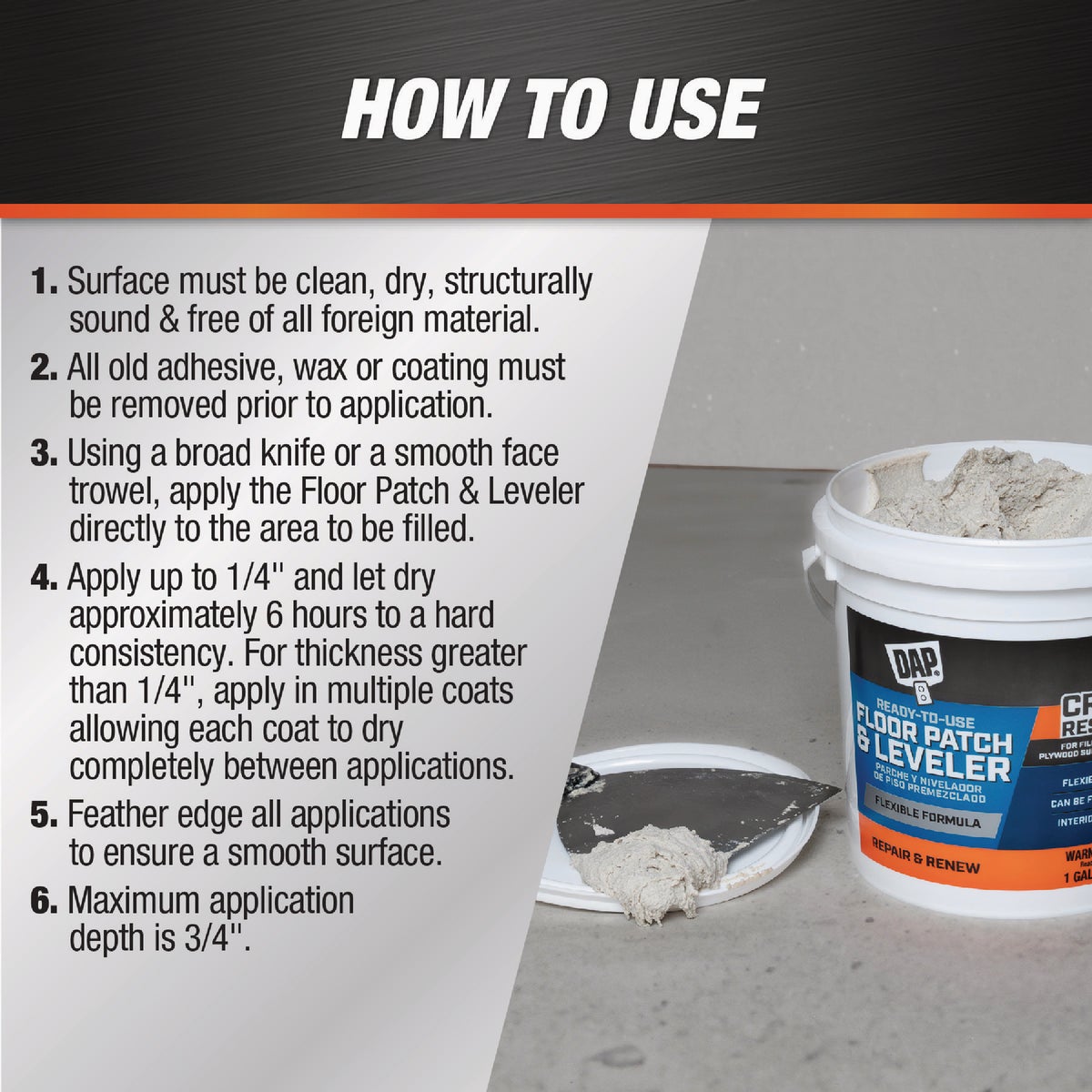 DAP Ready-To-Use Floor Leveler, 1 Qt. Image 3