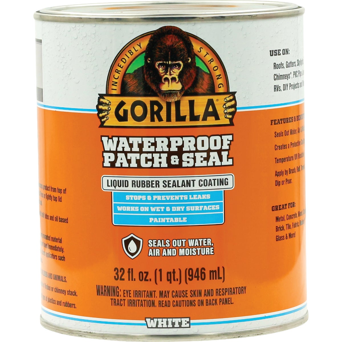 Gorilla 32 Oz. White Waterproof Patch & Seal Liquid