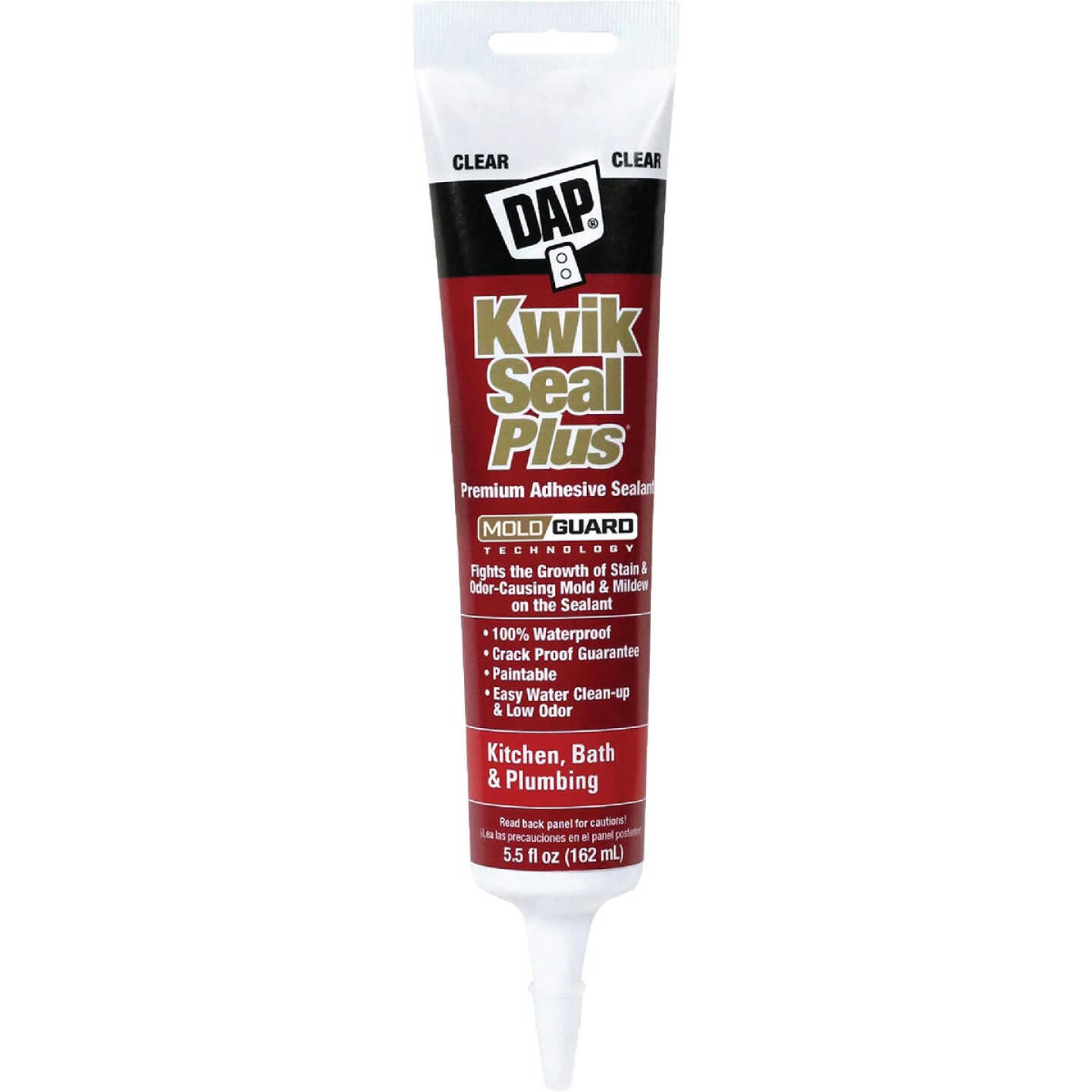 DAP Kwik Seal Plus 5.5 Oz. Clear Premium Kitchen & Bath Adhesive Sealant Image 1