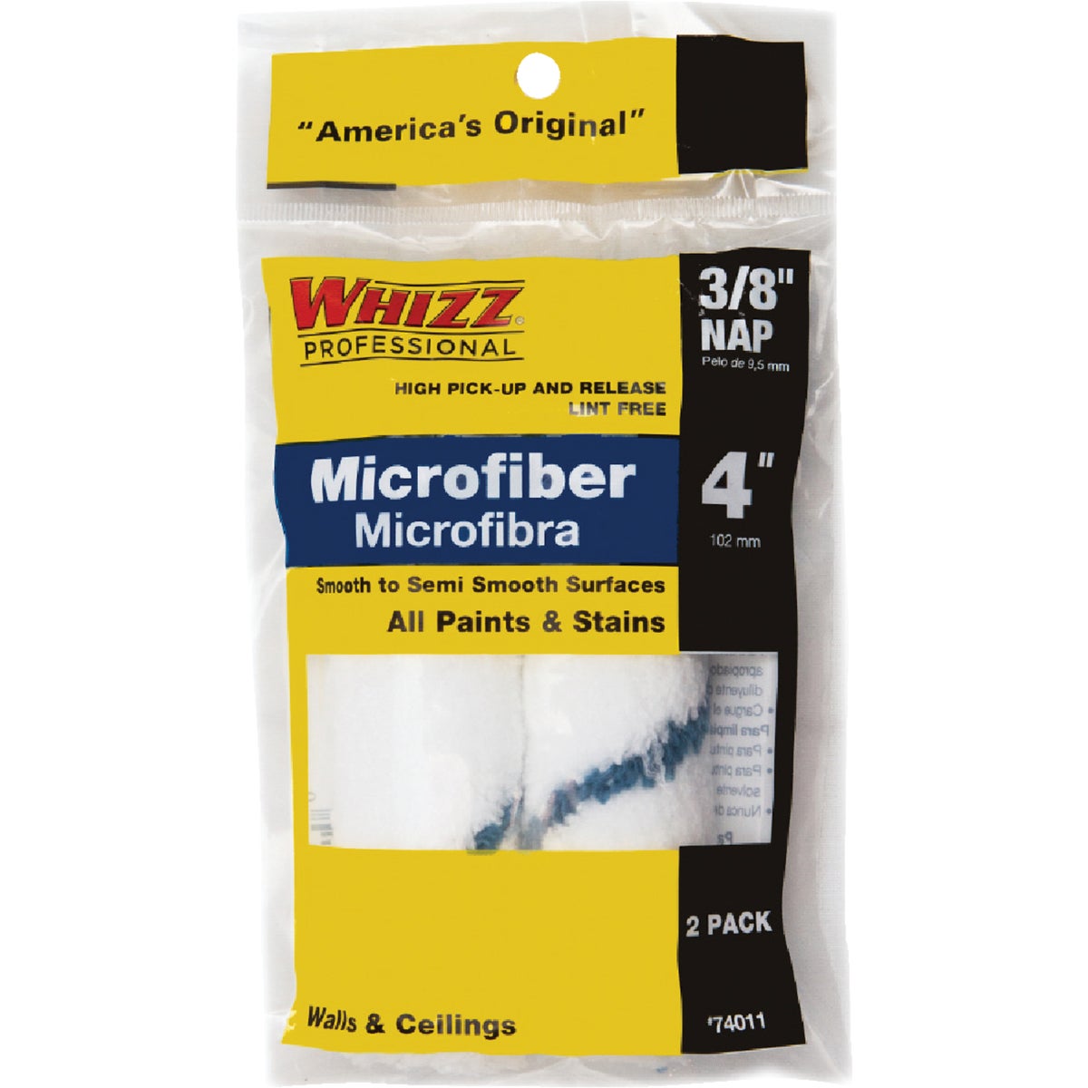 Whizz Xtra Sorb 4 In. x 3/8 In. Microfiber Roller Cover (2-Pack) Image 1
