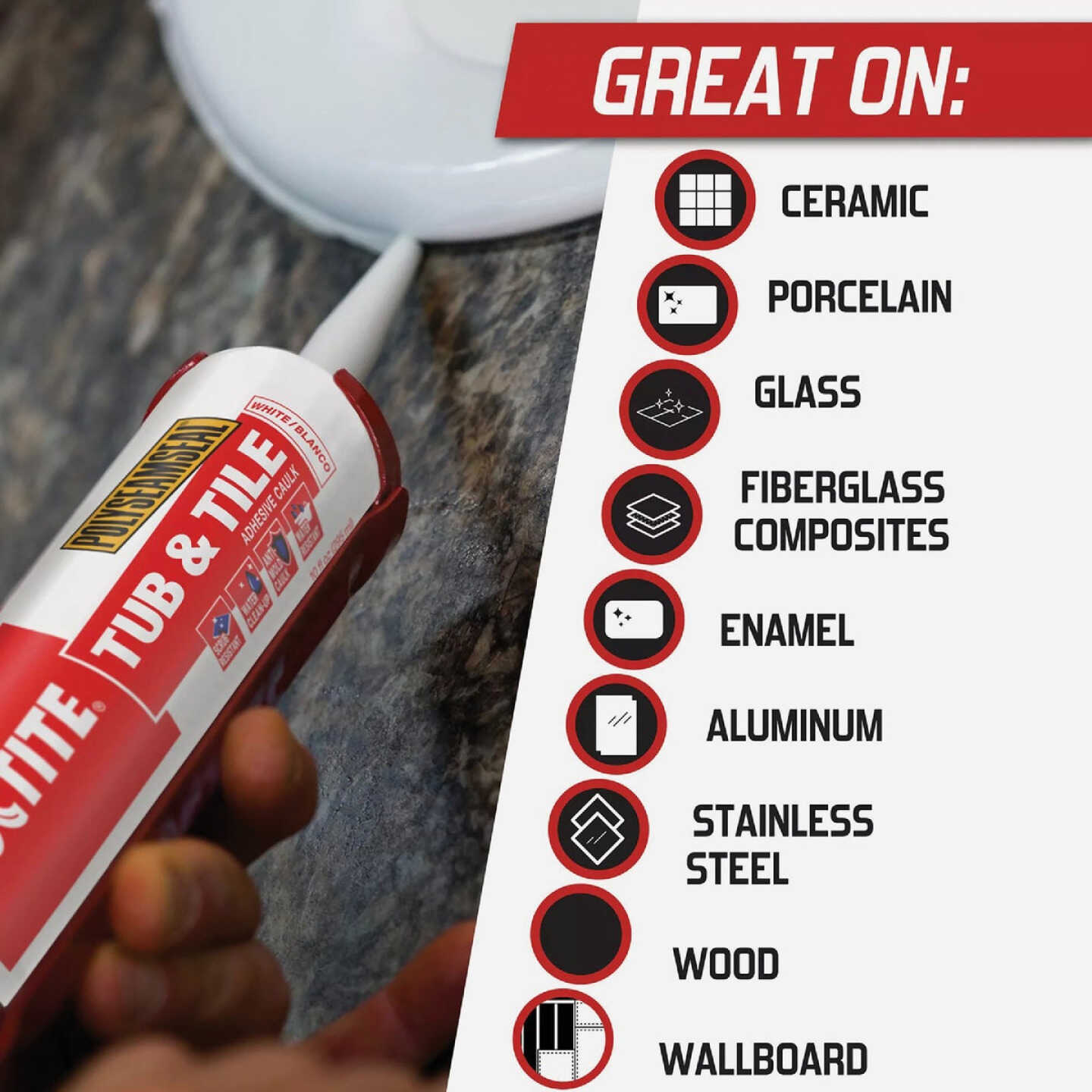 Loctite Polyseamseal 10 Oz. White Kitchen & Bath Caulk Image 3