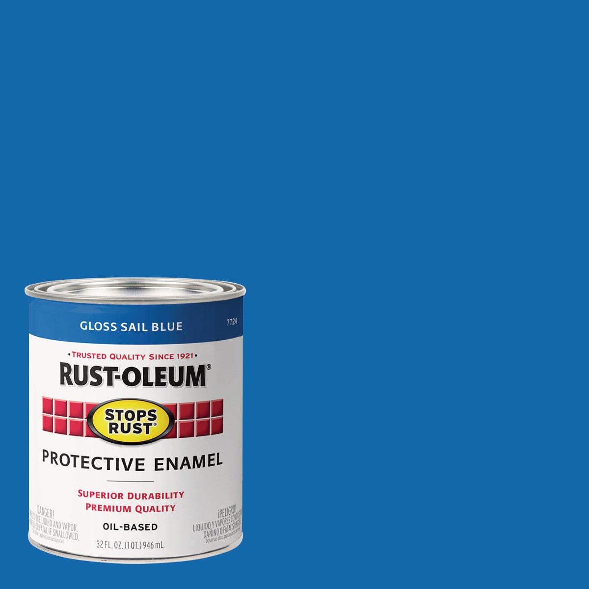 Rust-Oleum Stops Rust Oil Based Gloss Protective Rust Control Enamel, Sail Blue, 1 Qt. Image 1