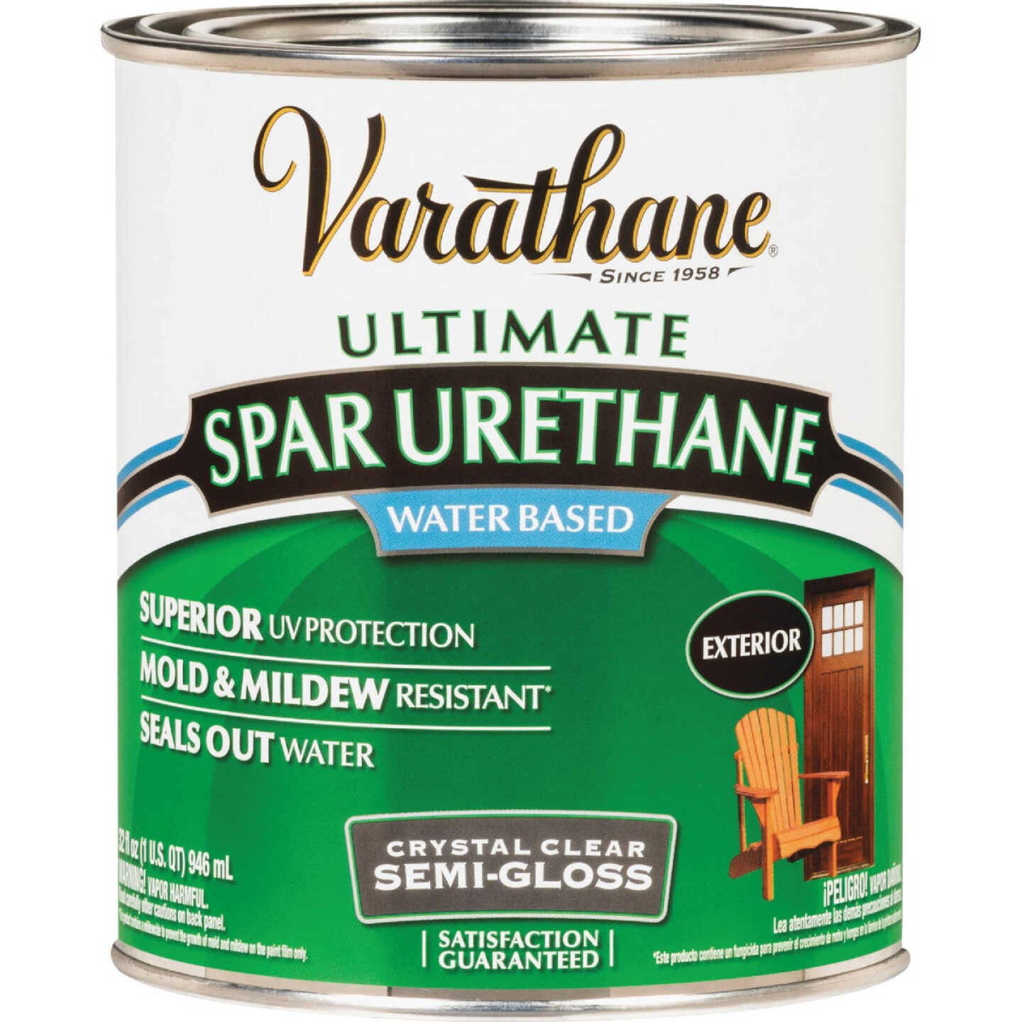 Varathane Semi-Gloss Clear Water Based Exterior Spar Urethane, 1 Qt. Image 2