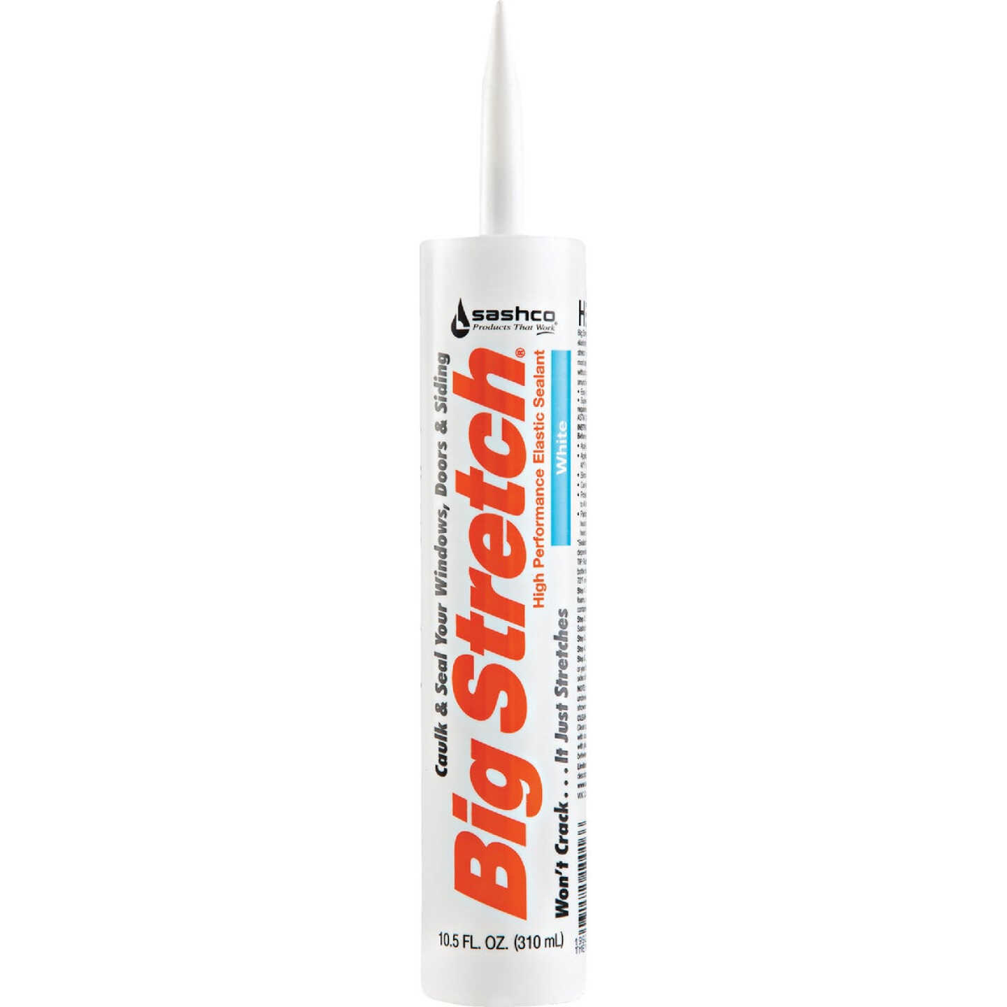Sashco Big Stretch 10.5 Oz. Acrylic Elastomeric Caulk, White Image 1