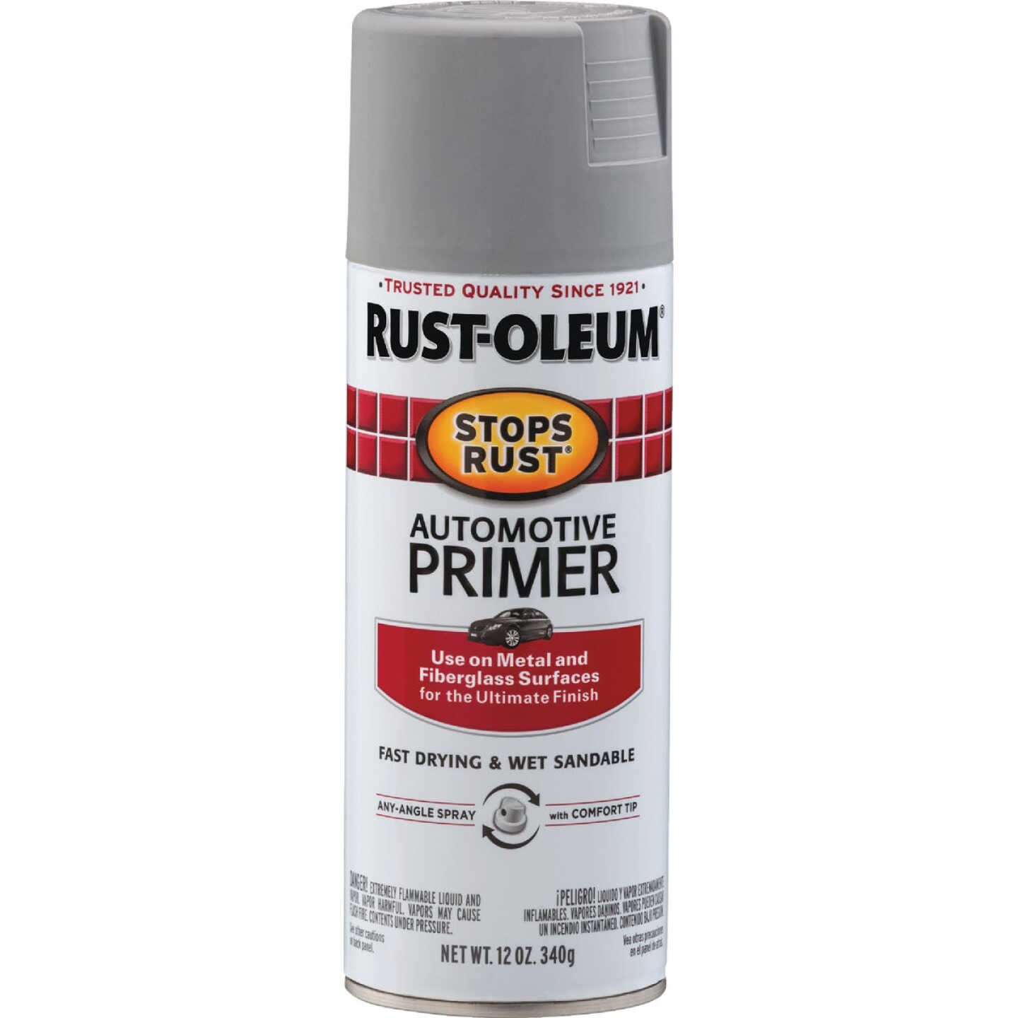 Rust-Oleum Stops Rust Light Gray 12 Oz. Spray Automotive Paint Primer Image 2