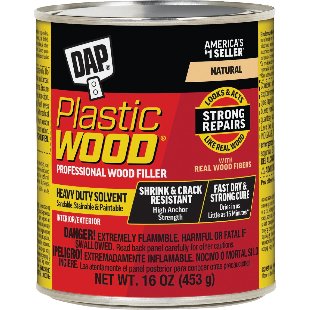 DAP Plastic Wood 16 Oz. Natural Solvent Professional Wood Filler