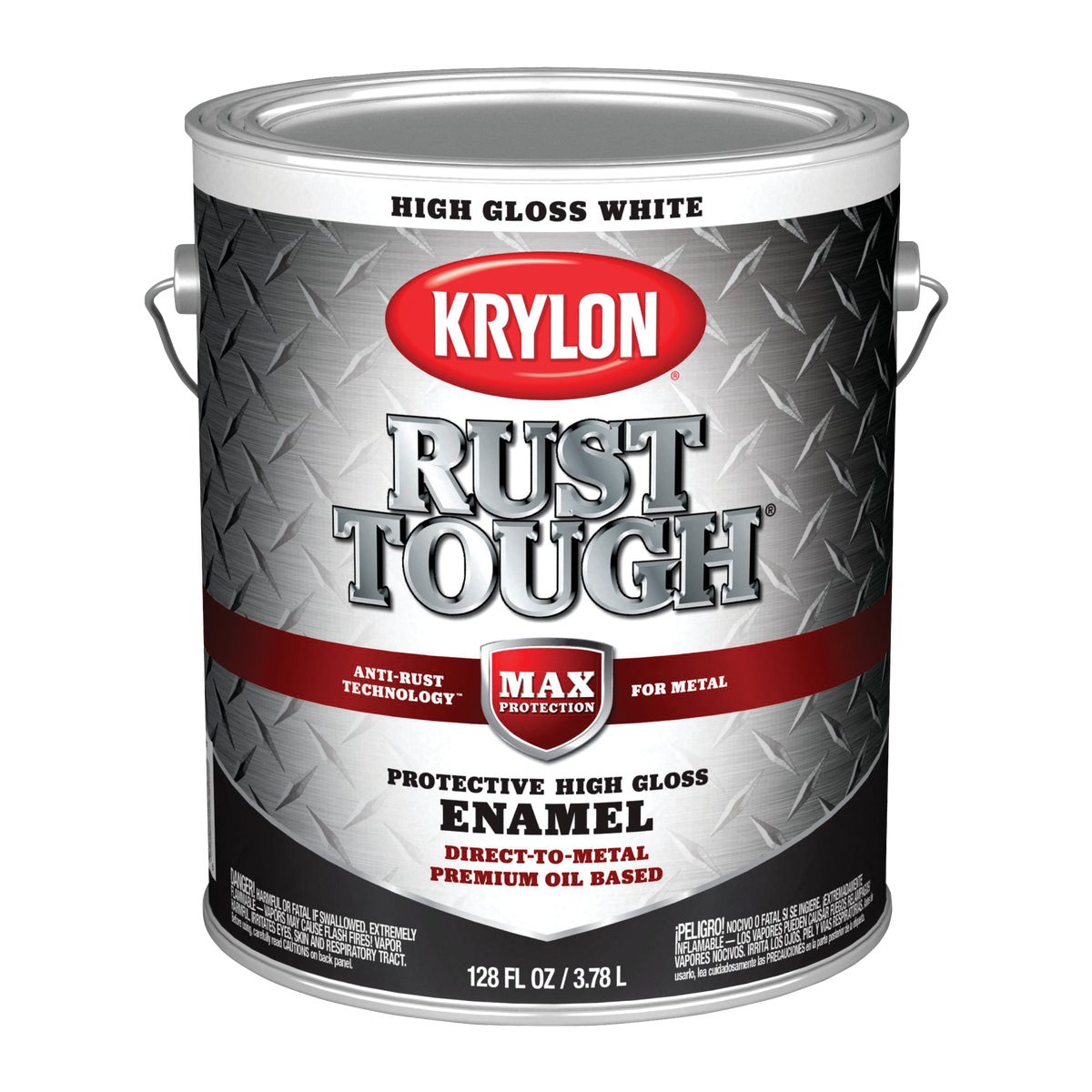 Krylon Rust Tough DTM Oil-Based Gloss Rust Control Enamel, White, 1 Gal. Image 1