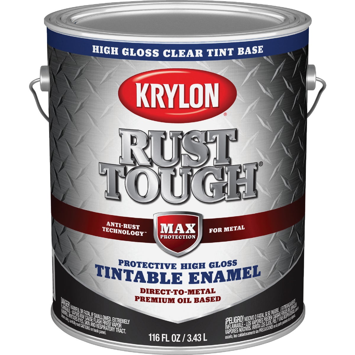 Krylon Rust Tough DTM Oil-Based Gloss Rust Control Enamel, Clear Base, 1 Gal. Image 1