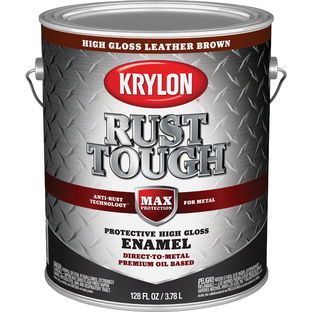 Krylon Rust Tough DTM Oil-Based Gloss Rust Control Enamel, Brown, 1 Gal. Image 1
