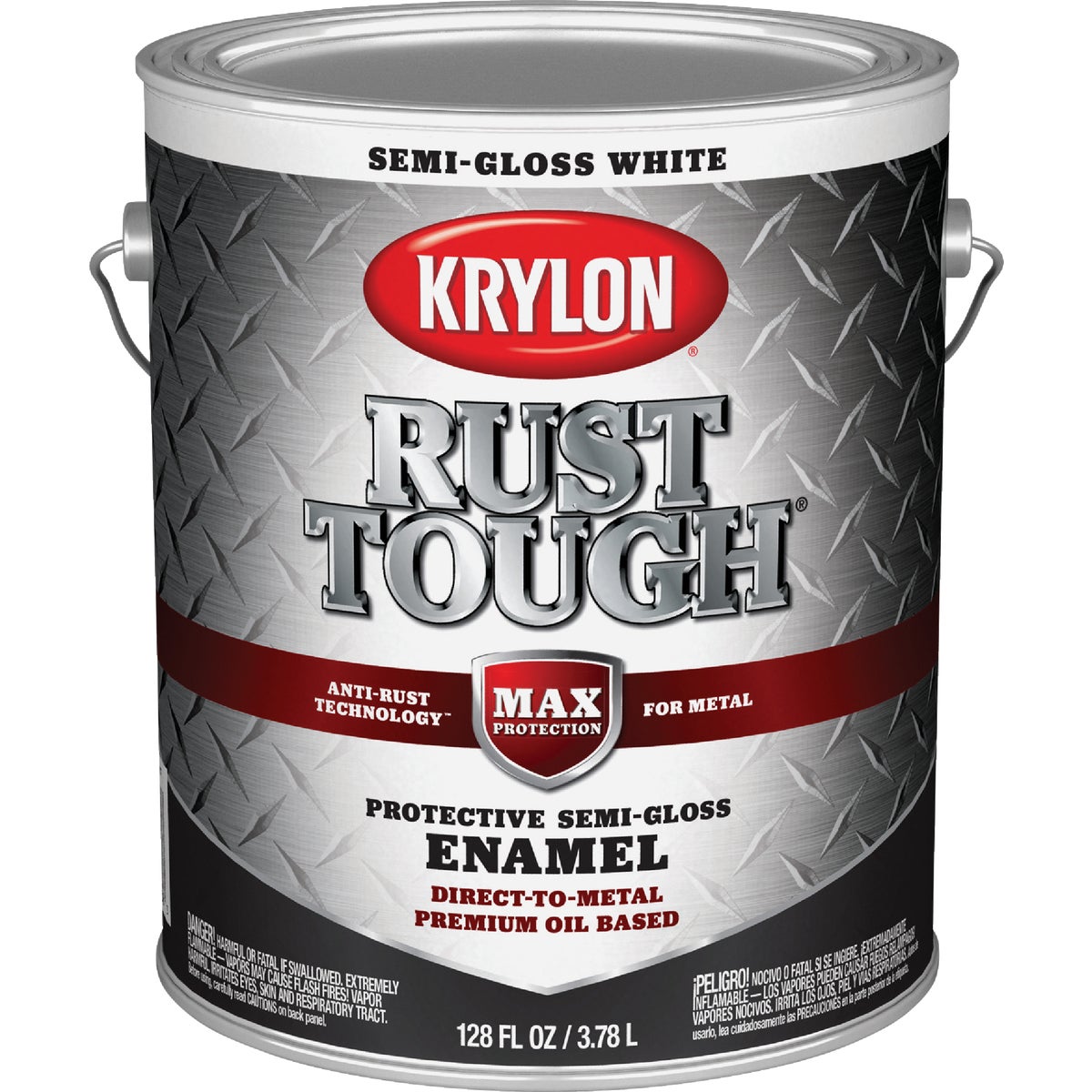 Krylon Rust Tough DTM Oil-Based Semi-Gloss Rust Control Enamel, White, 1 Gal. Image 1