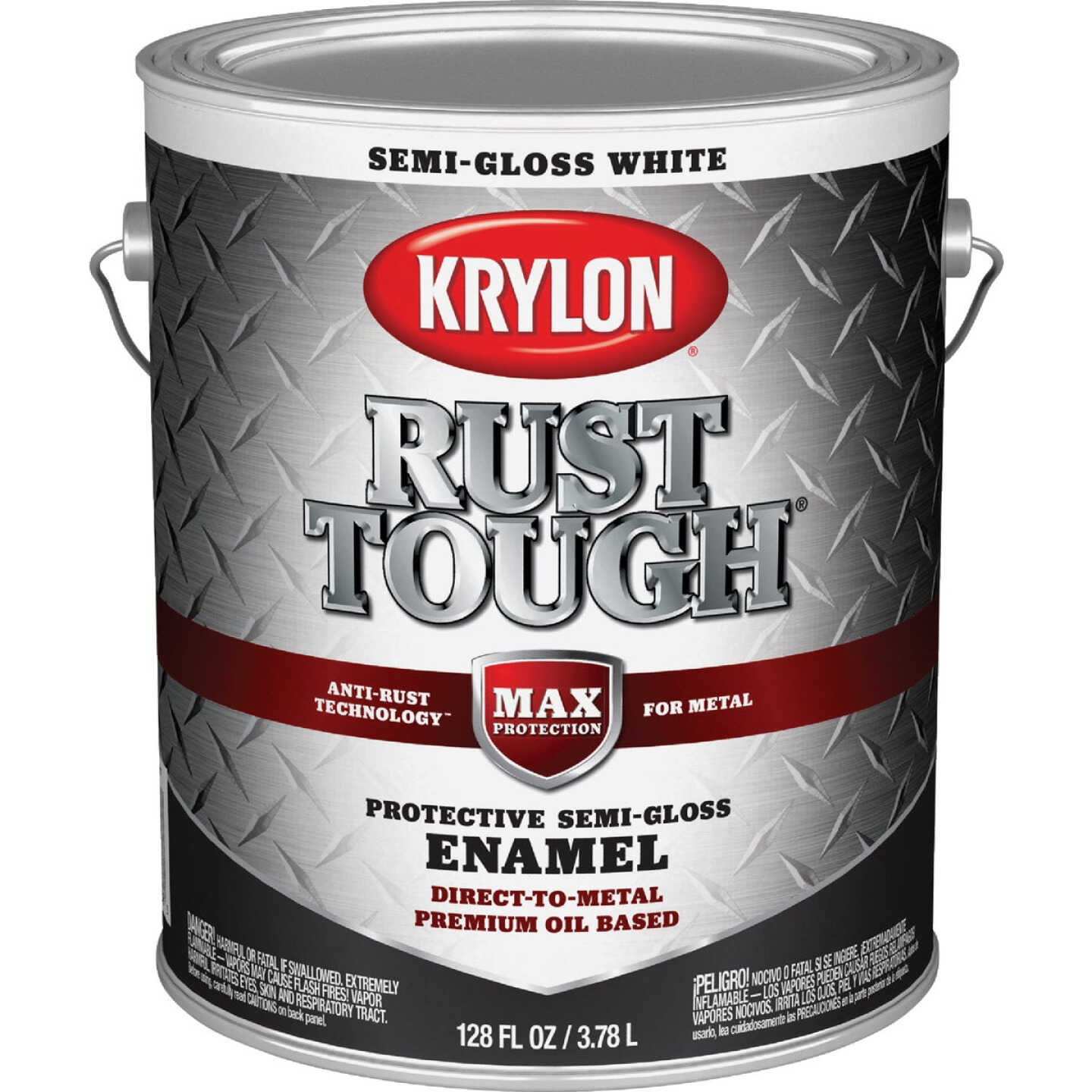 Krylon Rust Tough DTM Oil-Based Semi-Gloss Rust Control Enamel, White, 1 Gal. Image 1